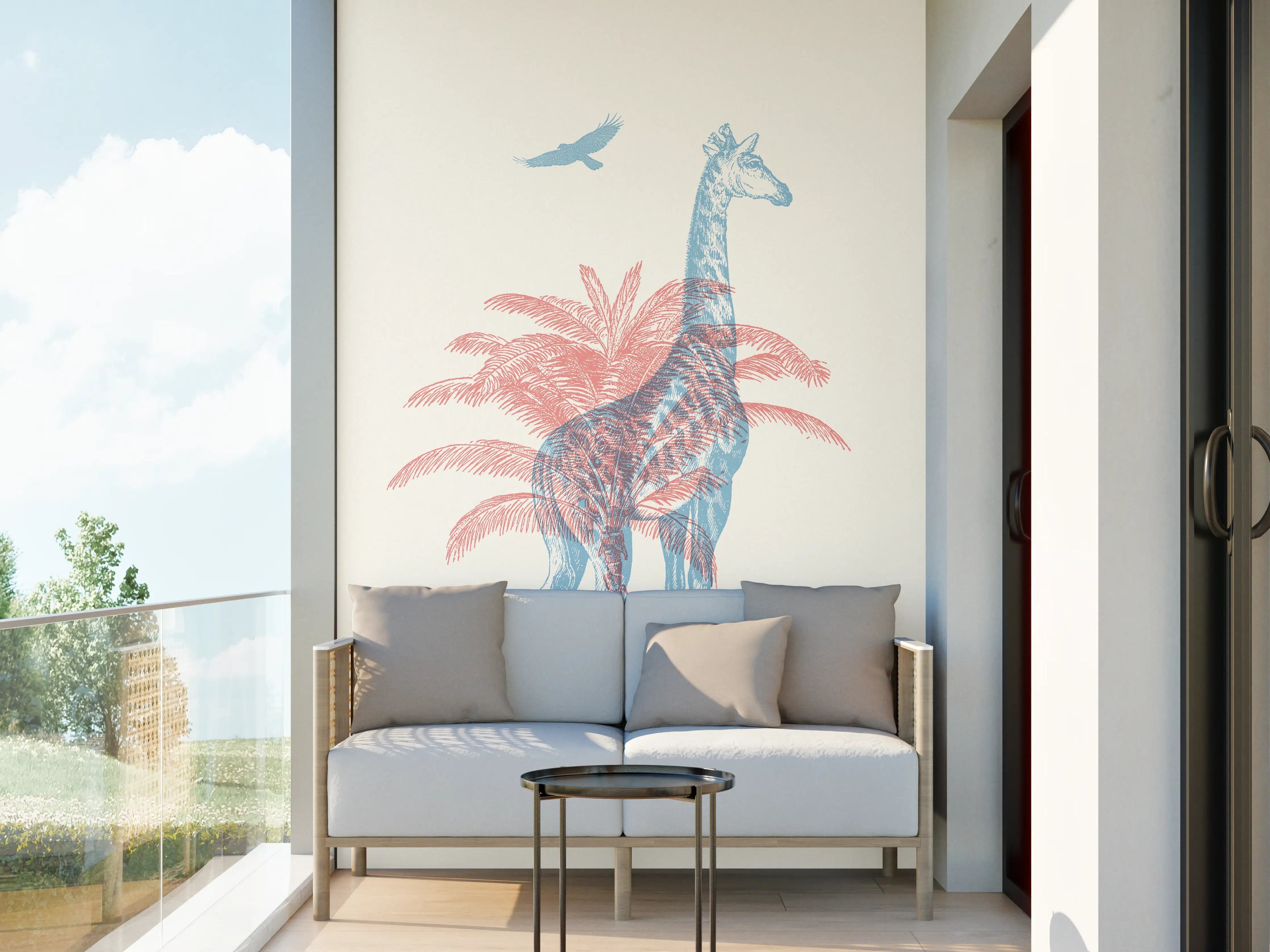 Wandverkleidung außen - Zeichnung einer Giraffe - Moderne Kunst