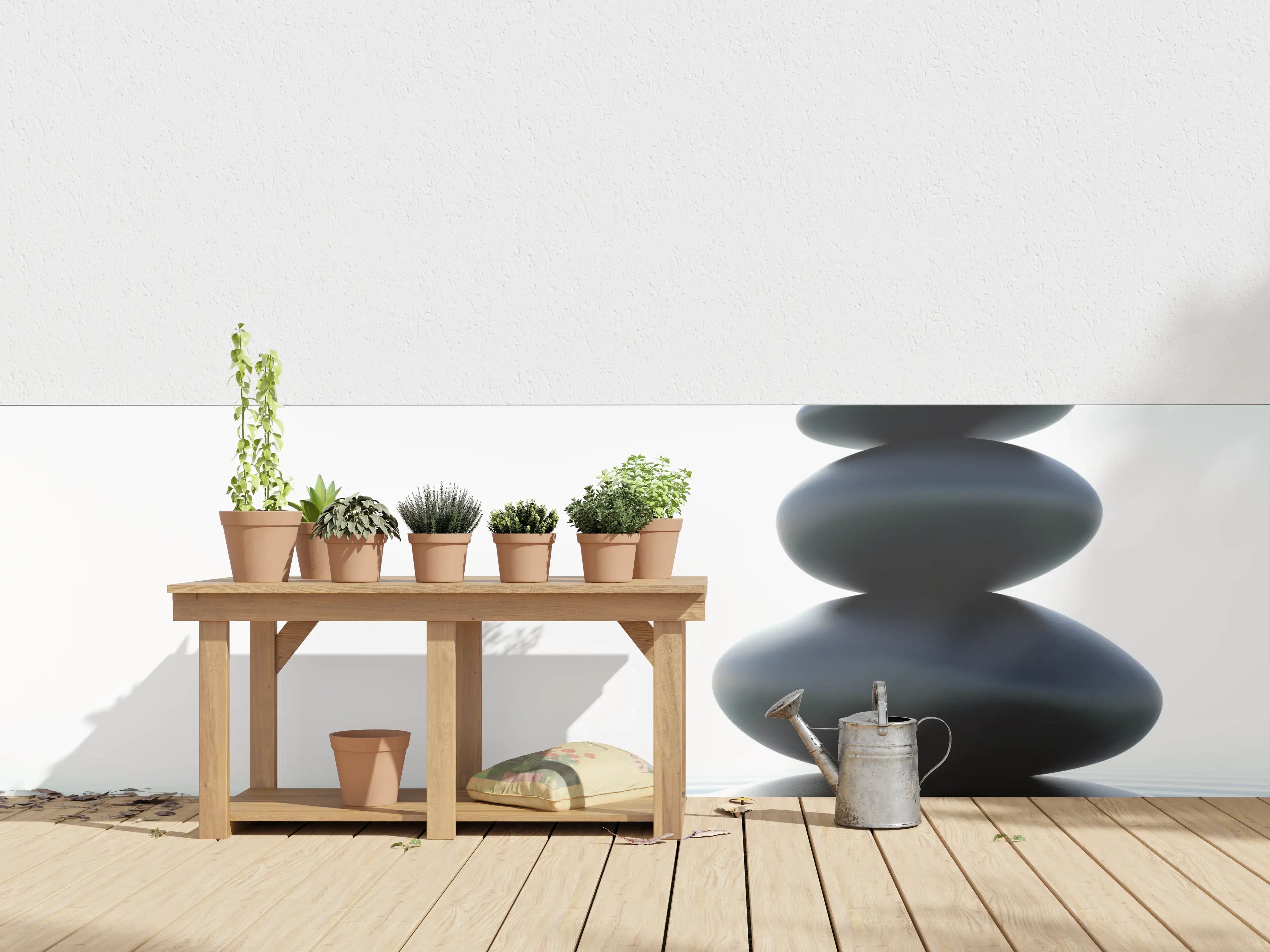 Wandverkleidung außen - Zen-Steine Weiß-Grau