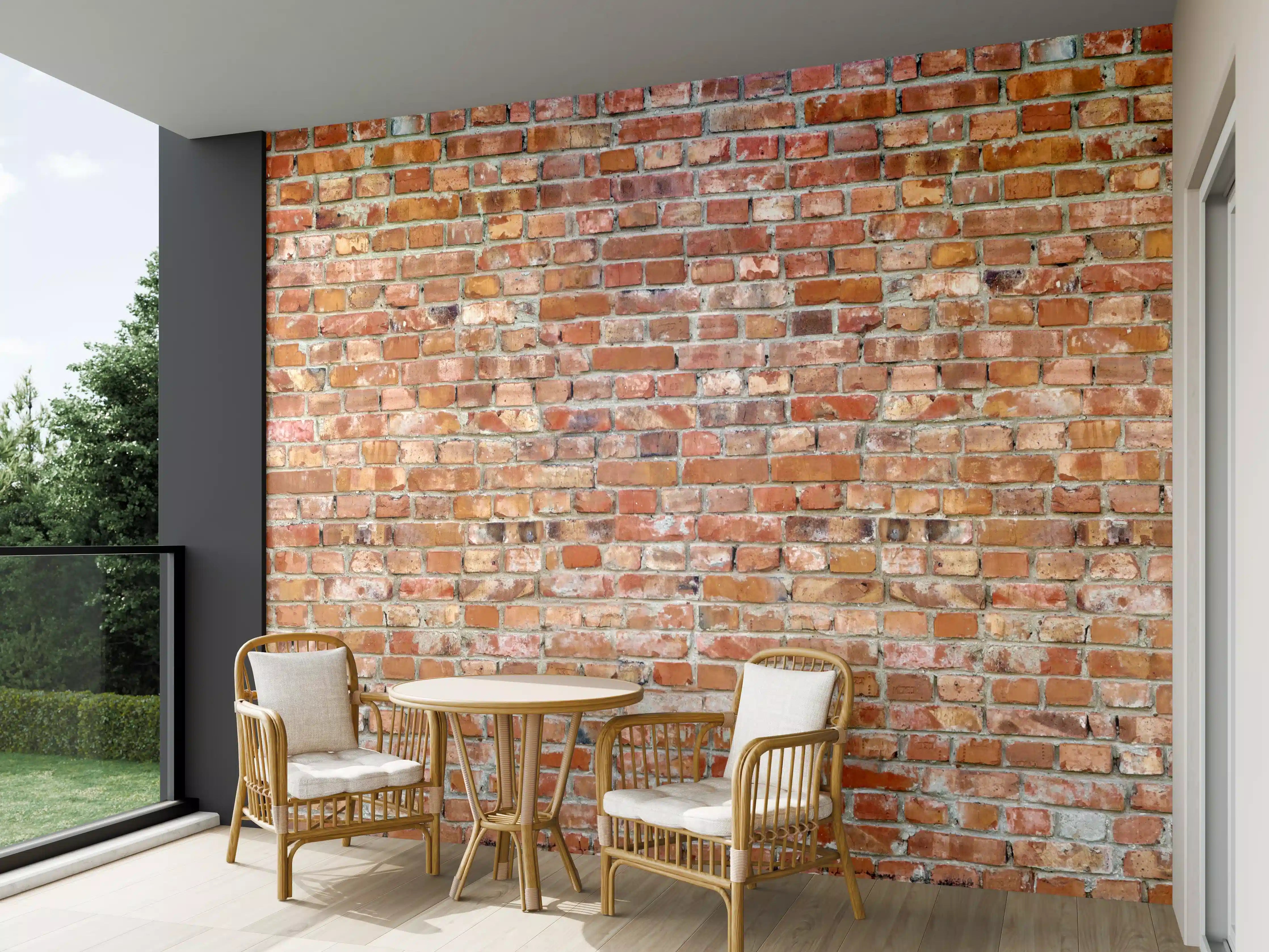 Wandverkleidung außen - Ziegelmauer in roter Farbe