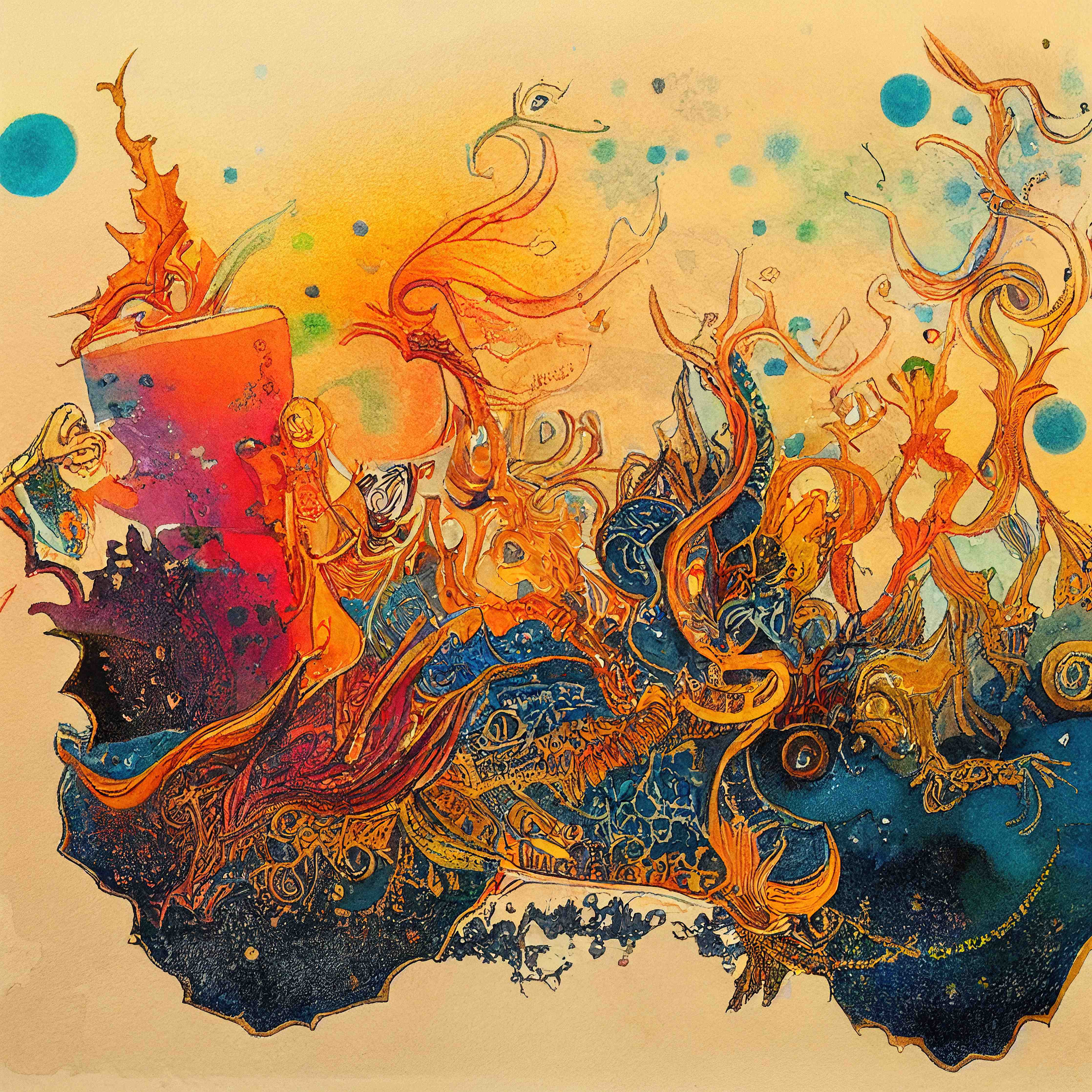 Wandverkleidung außen-abstrakte bunte Aquarell-Design Illustration