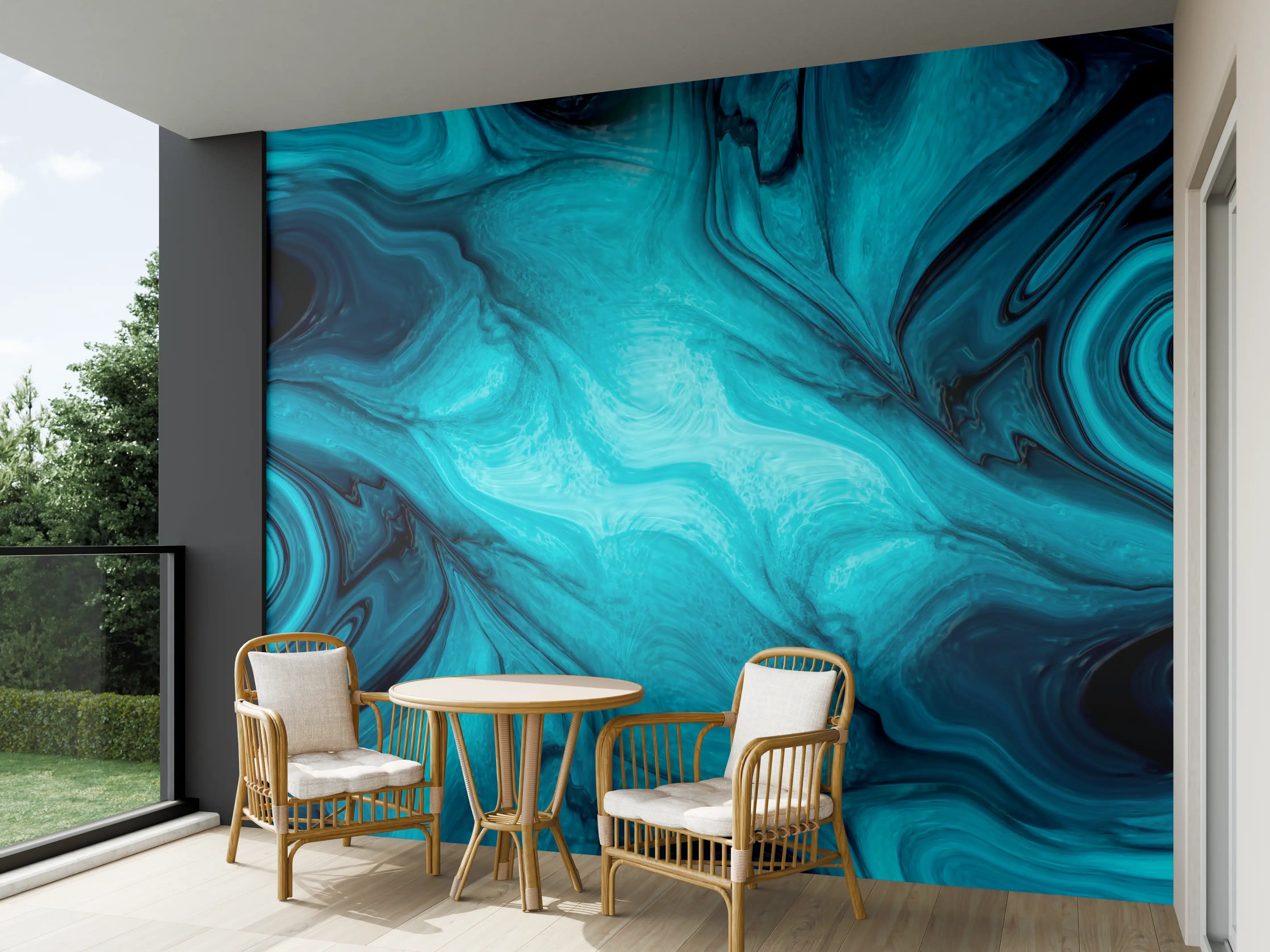 Wandverkleidung außen - flüssiges Acrylharz - Abstrakt