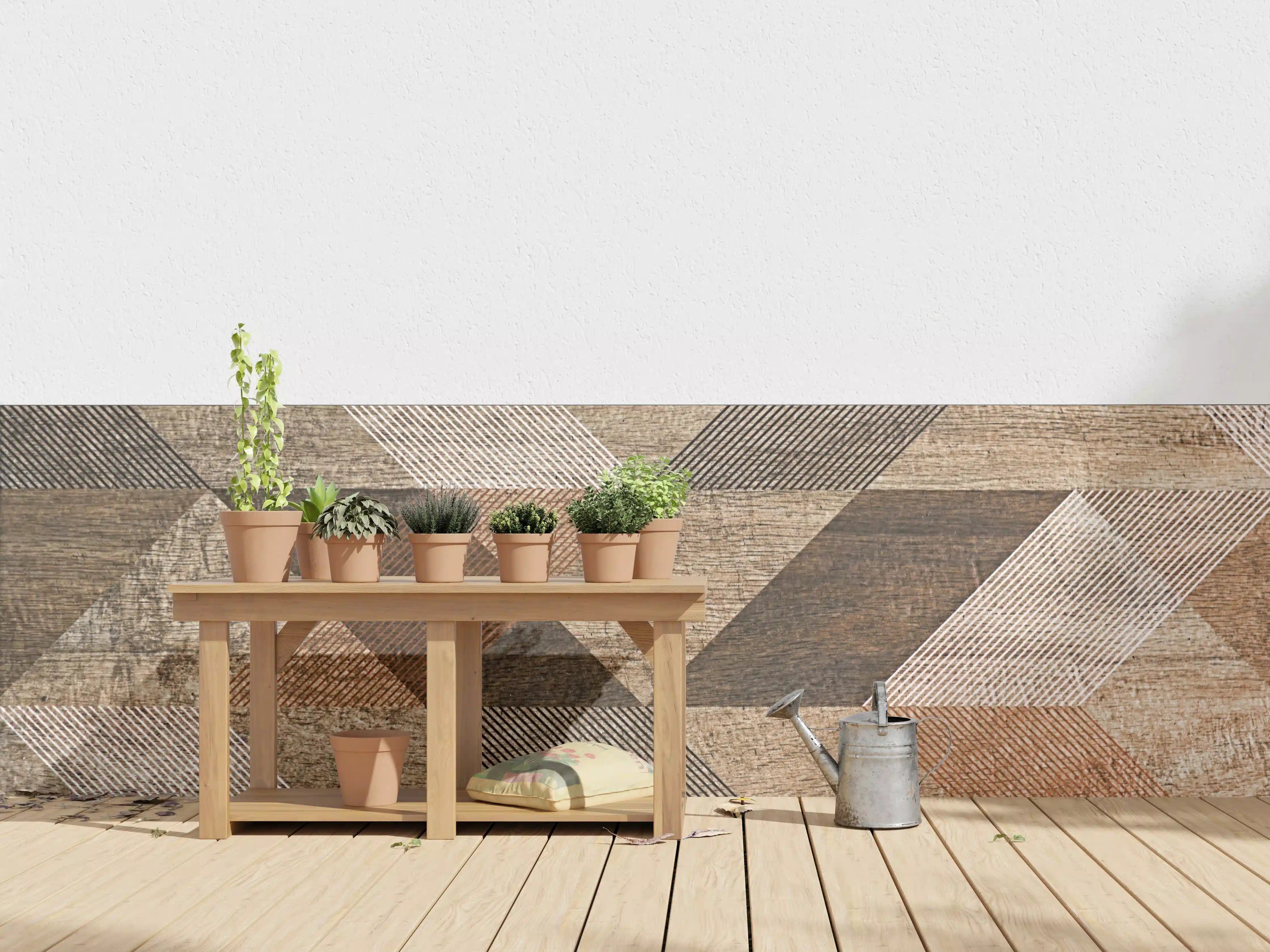 Wandverkleidung außen - geometrisches Mosaik Design