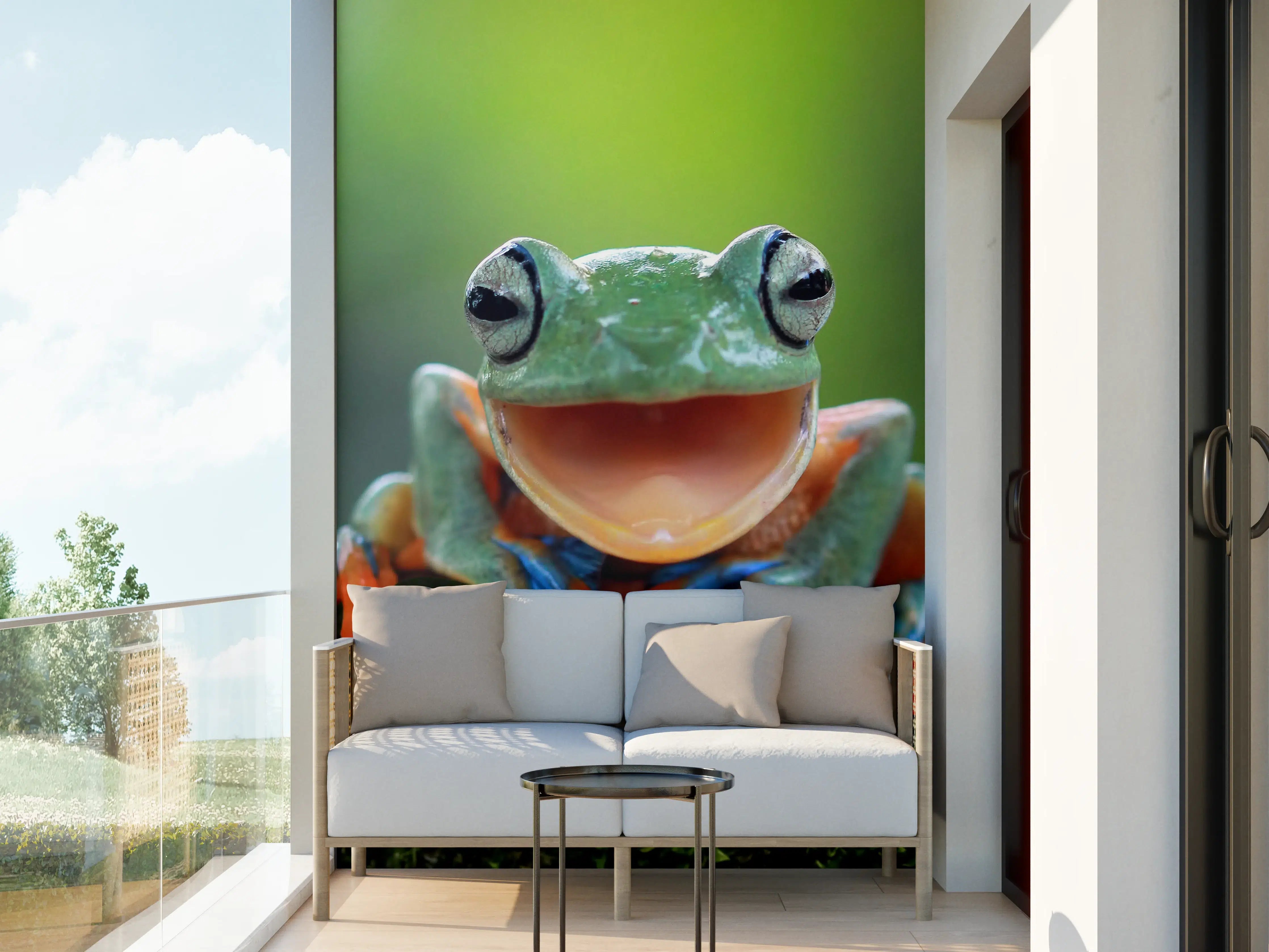 Wandverkleidung außen - niedlicher Laubfrosch in Nahaufnahme