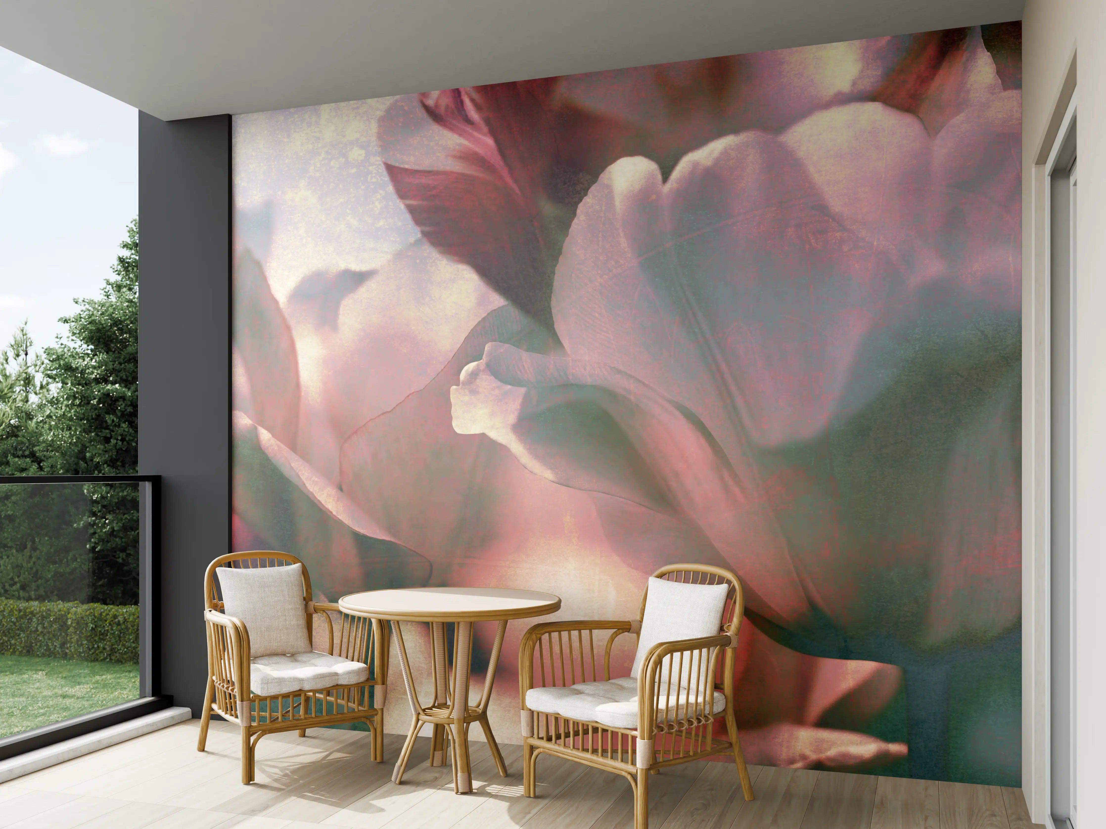 Wandverkleidung außen - nostalgische Tulpen 