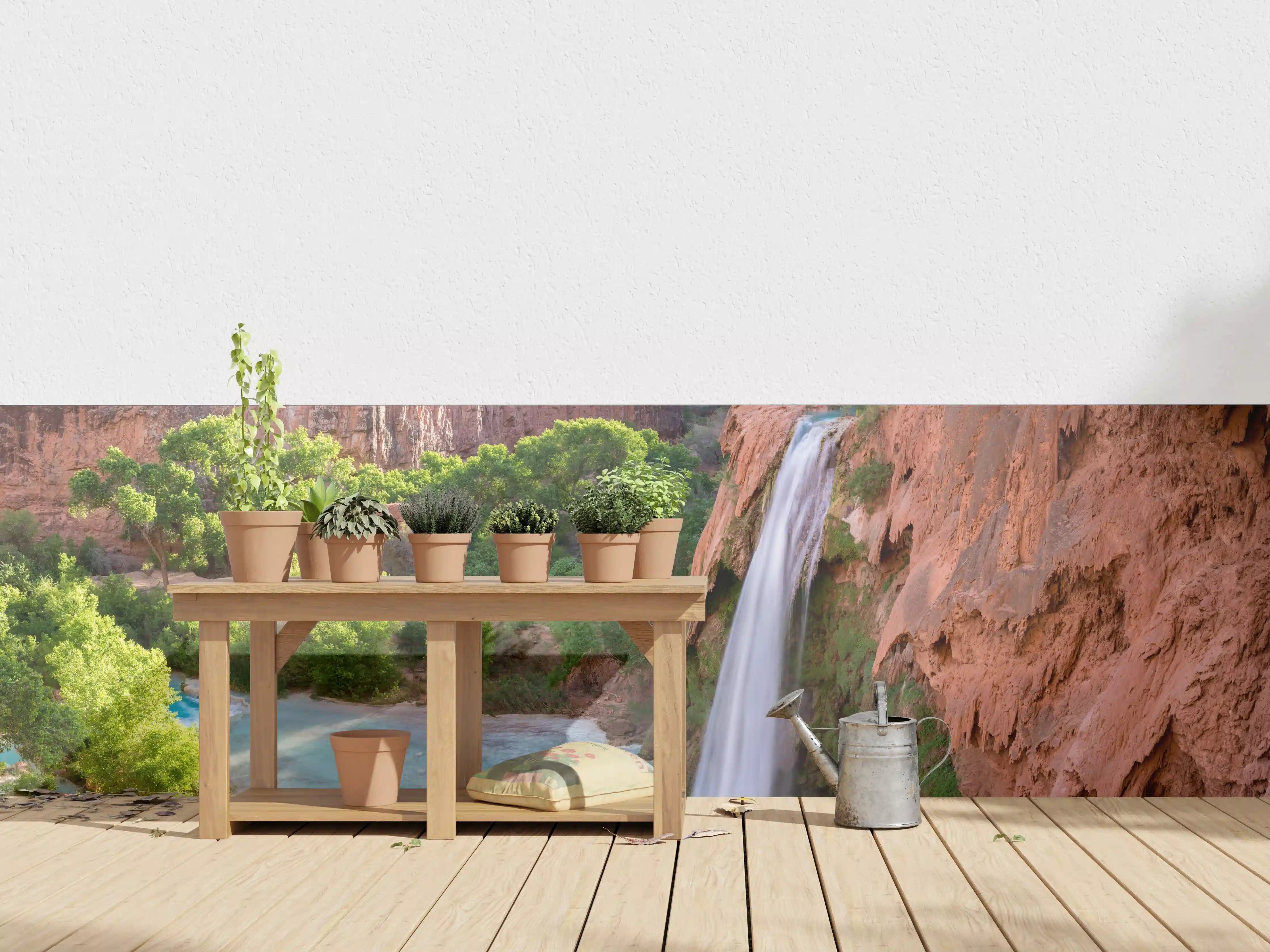 Wandverkleidung außen - paradiesischer Anblick der Havasu Falls 
