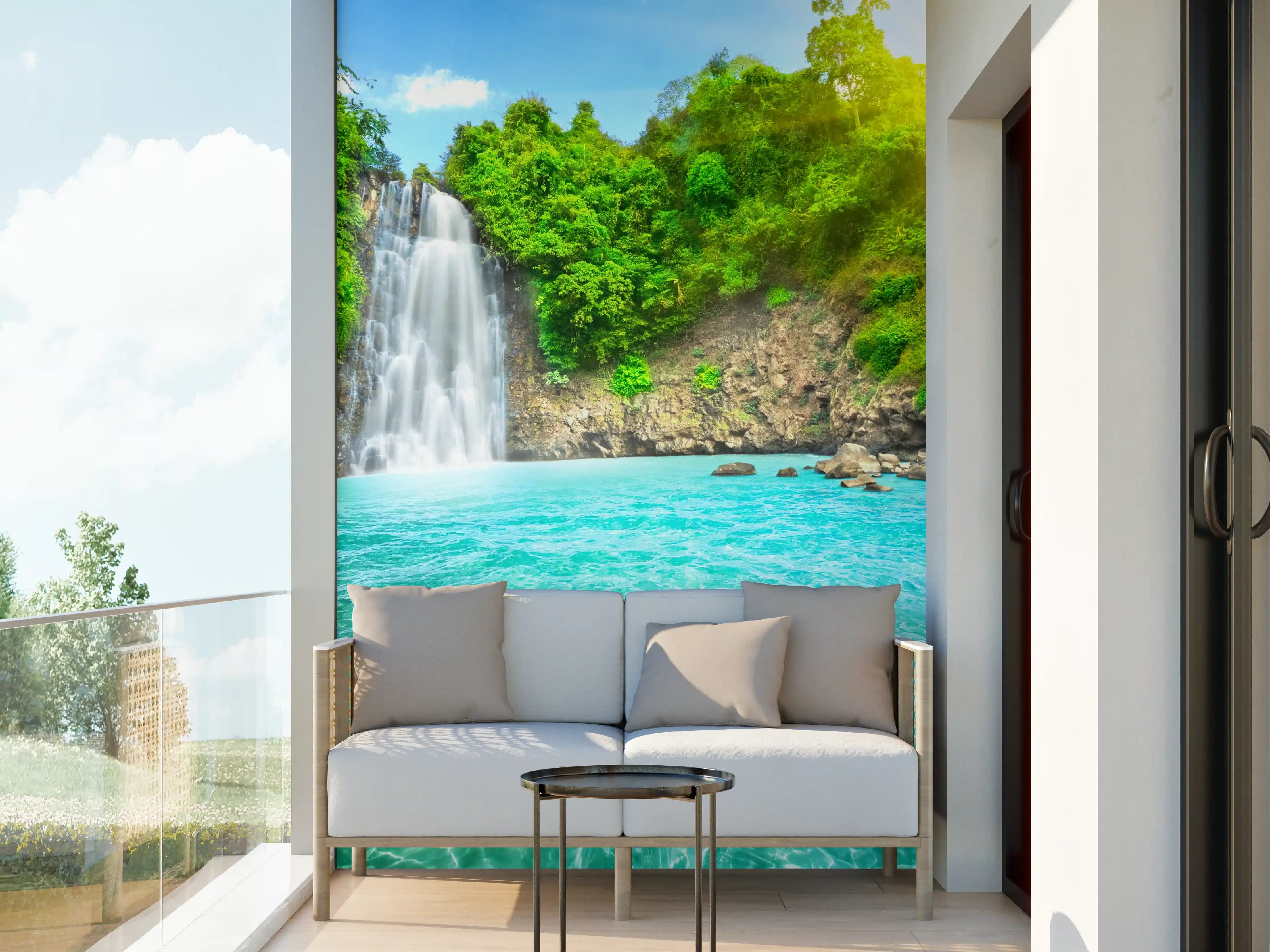 Wandverkleidung außen - tropischer Wasserfall