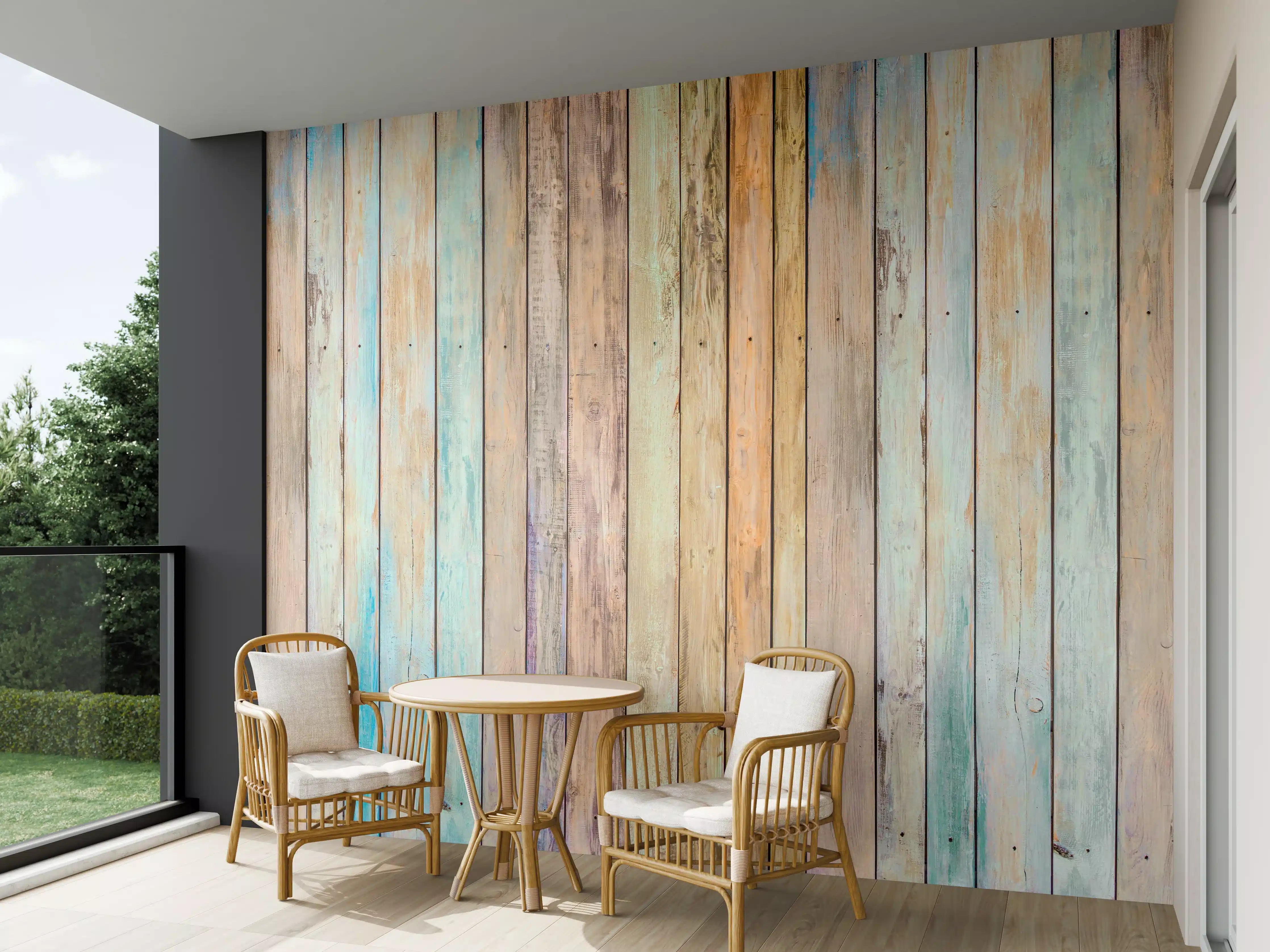 Wandverkleidung außen - vielfarbiger Hintergrund - alte Holzplanken
