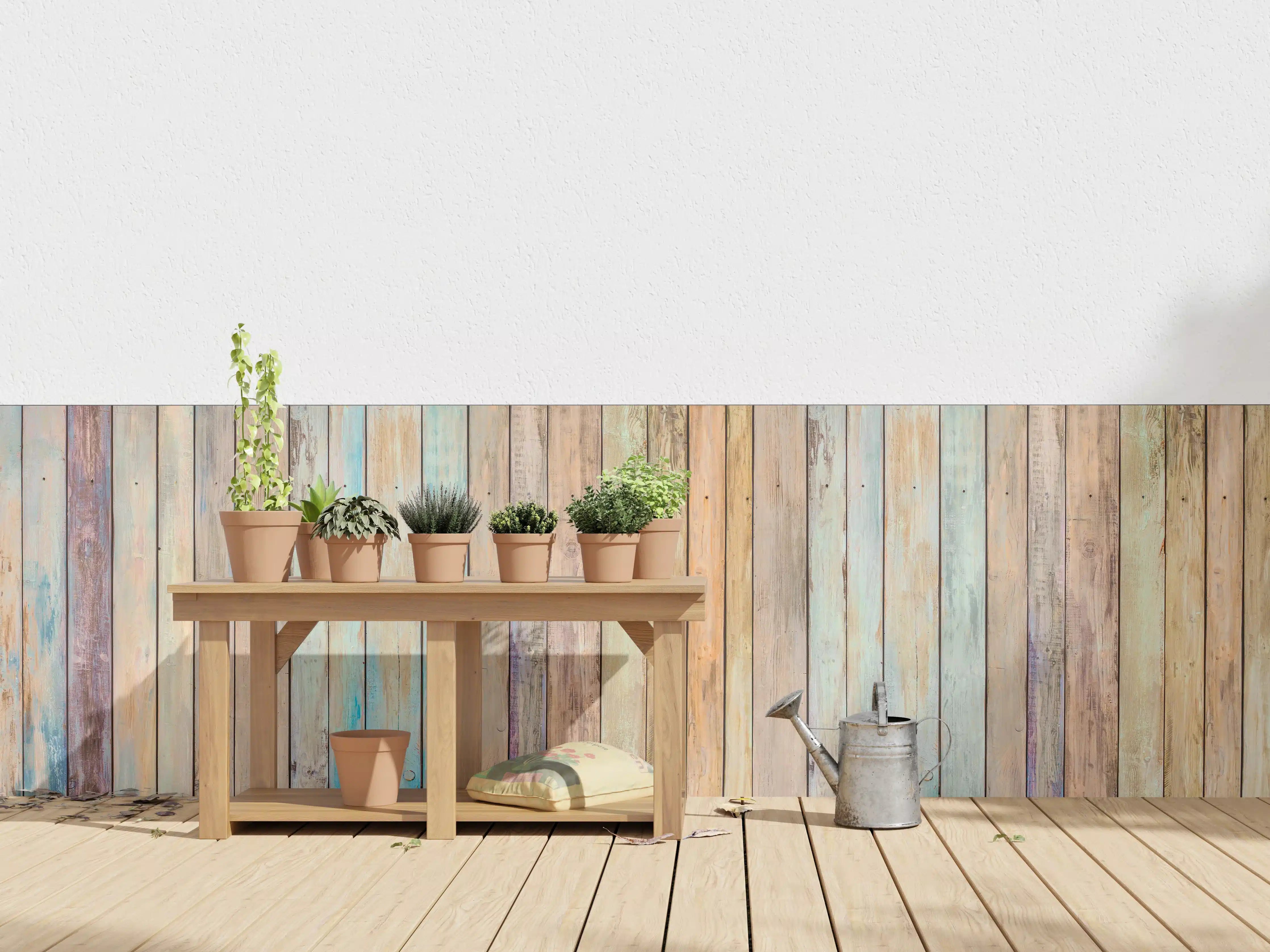 Wandverkleidung außen - vielfarbiger Hintergrund - alte Holzplanken