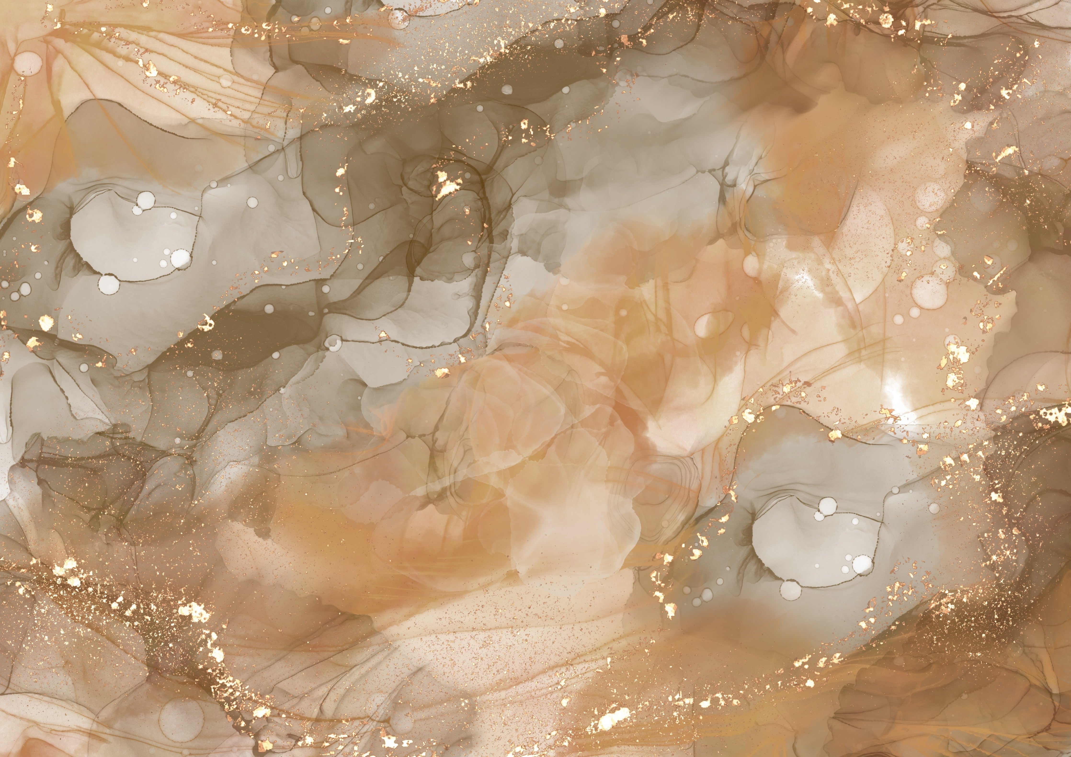 Waschbecken-Rückwand-Abstrakte Gold- und Beigetöne Marmoroptik