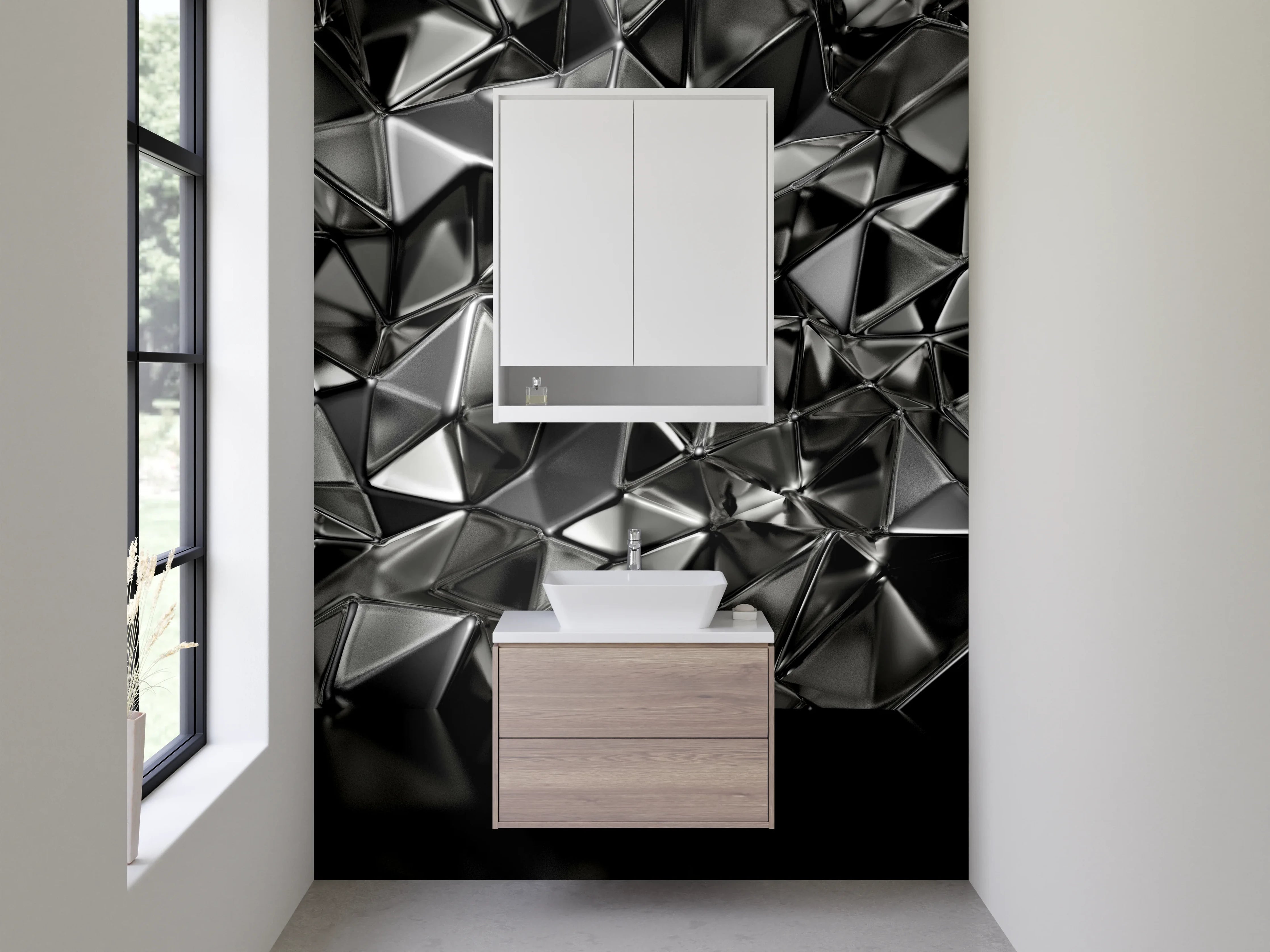 Waschbecken-Rückwand - Abstrakte Metall-Struktur für Küchenrückwand