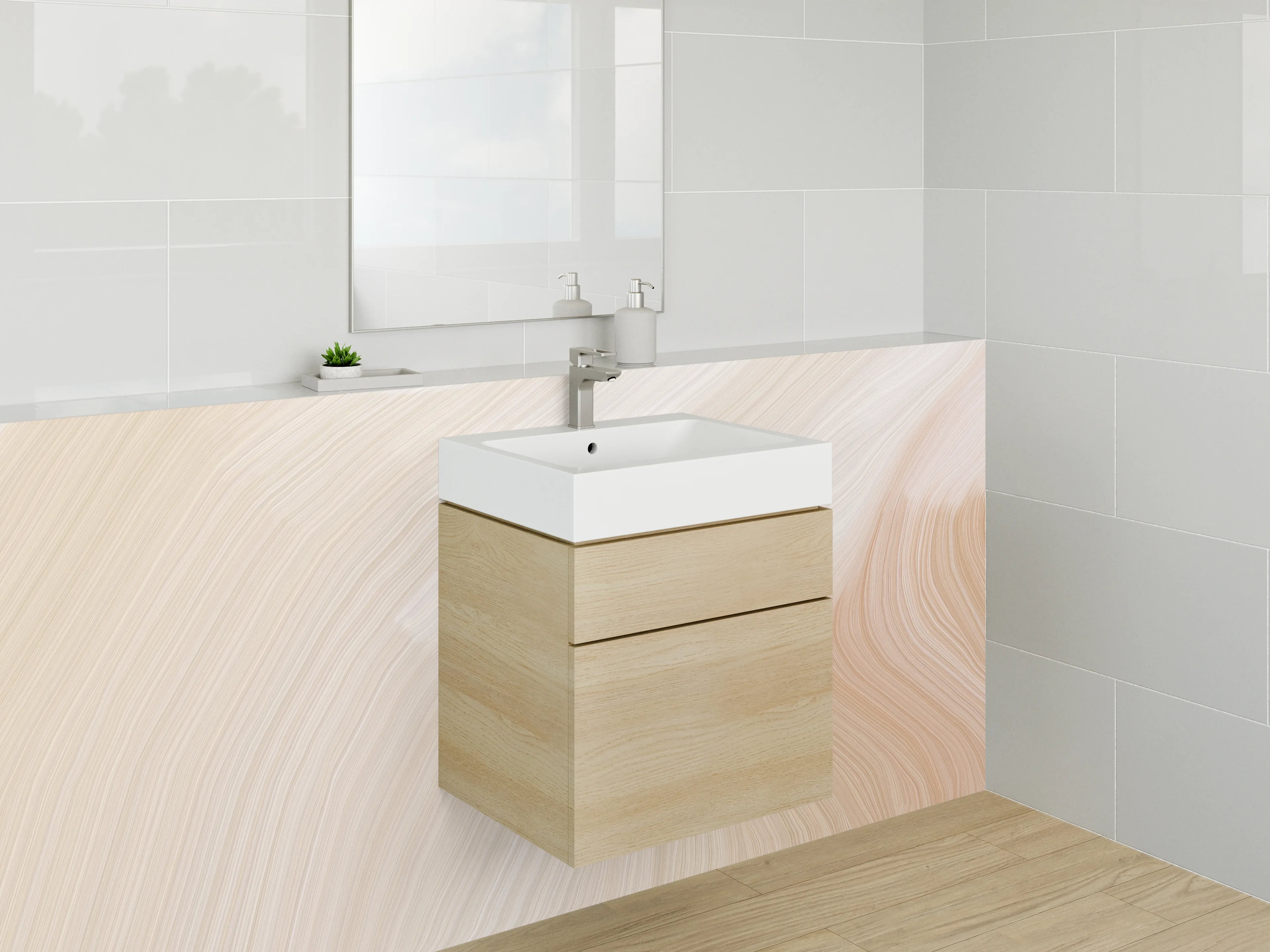 Waschbecken-Rückwand - Abstrakte beige Textur für Rückwände