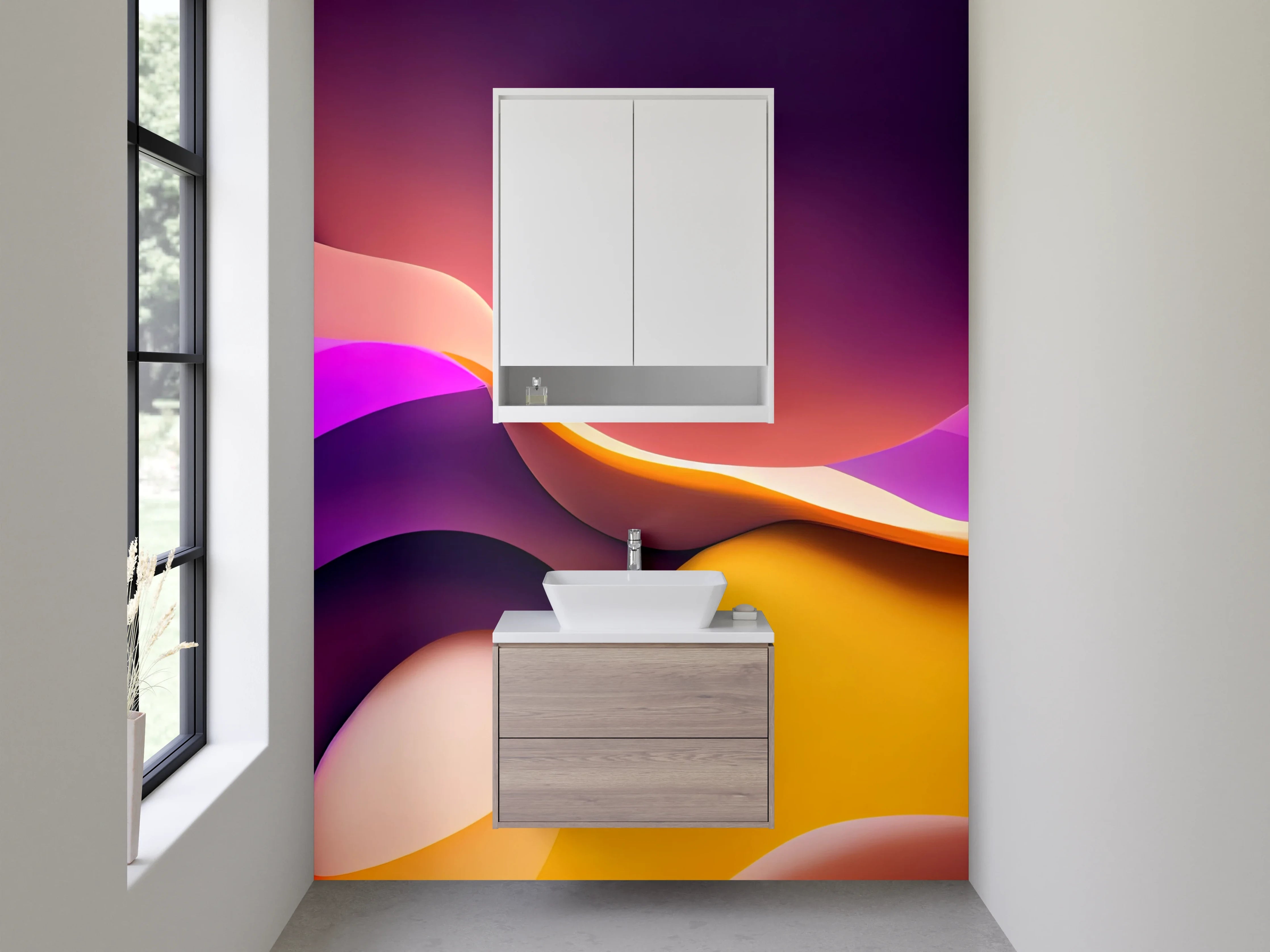 Waschbecken-Rückwand - Abstraktes Farbspiel Modern Kunst