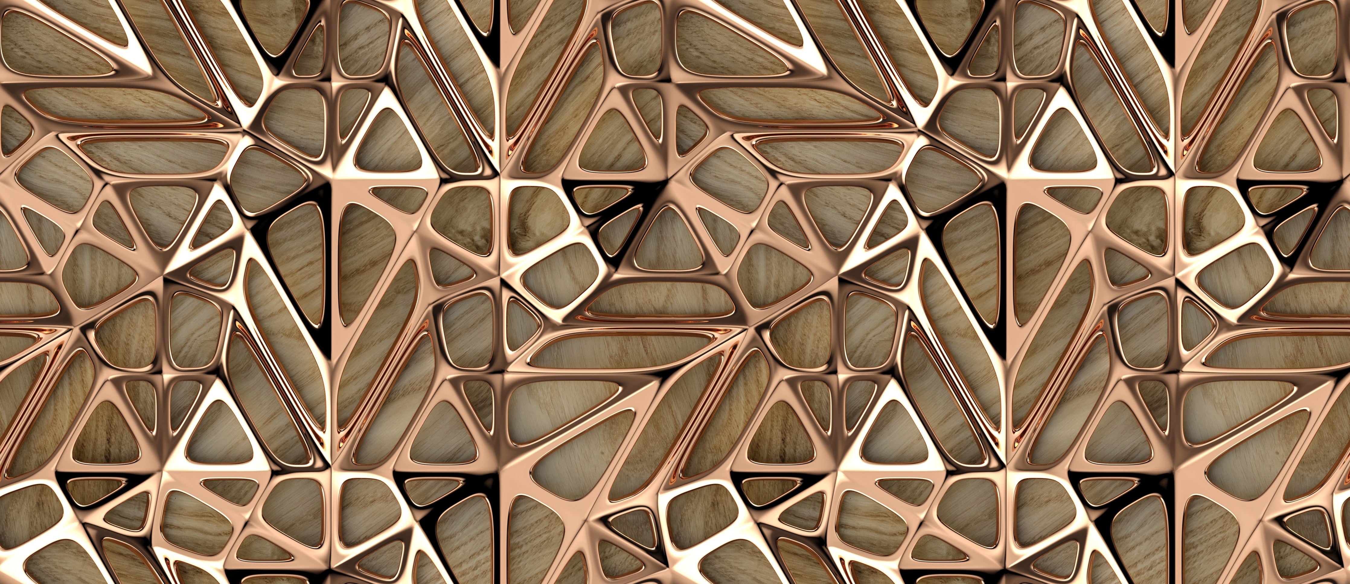 Waschbecken-Rückwand-Abstraktes Holz-Metall-Muster Design