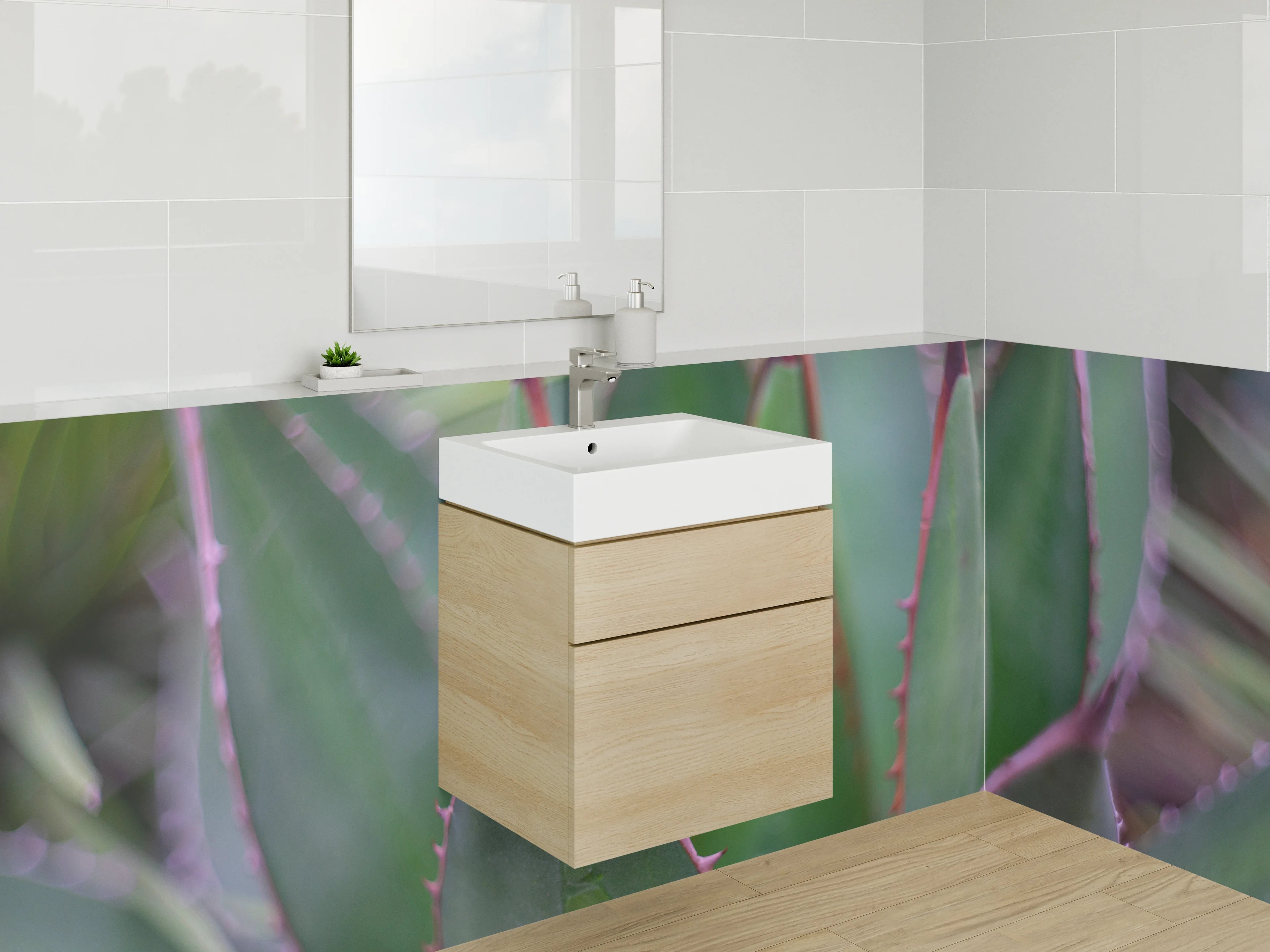Waschbecken-Rückwand - Agave Sukkulente Grün Kunstfoto