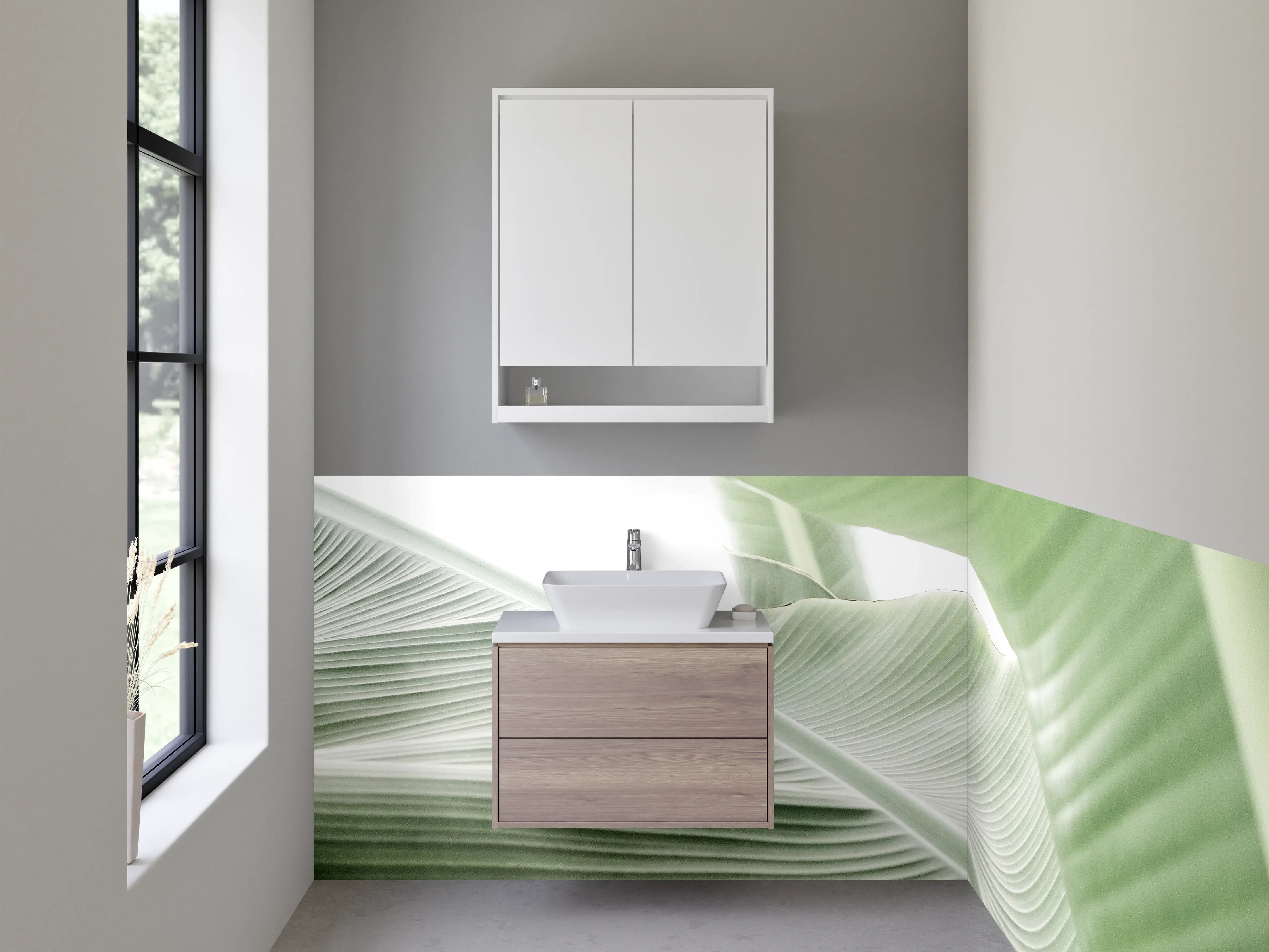 Waschbecken-Rückwand - Banane Blatt Grün Natur Dschungel