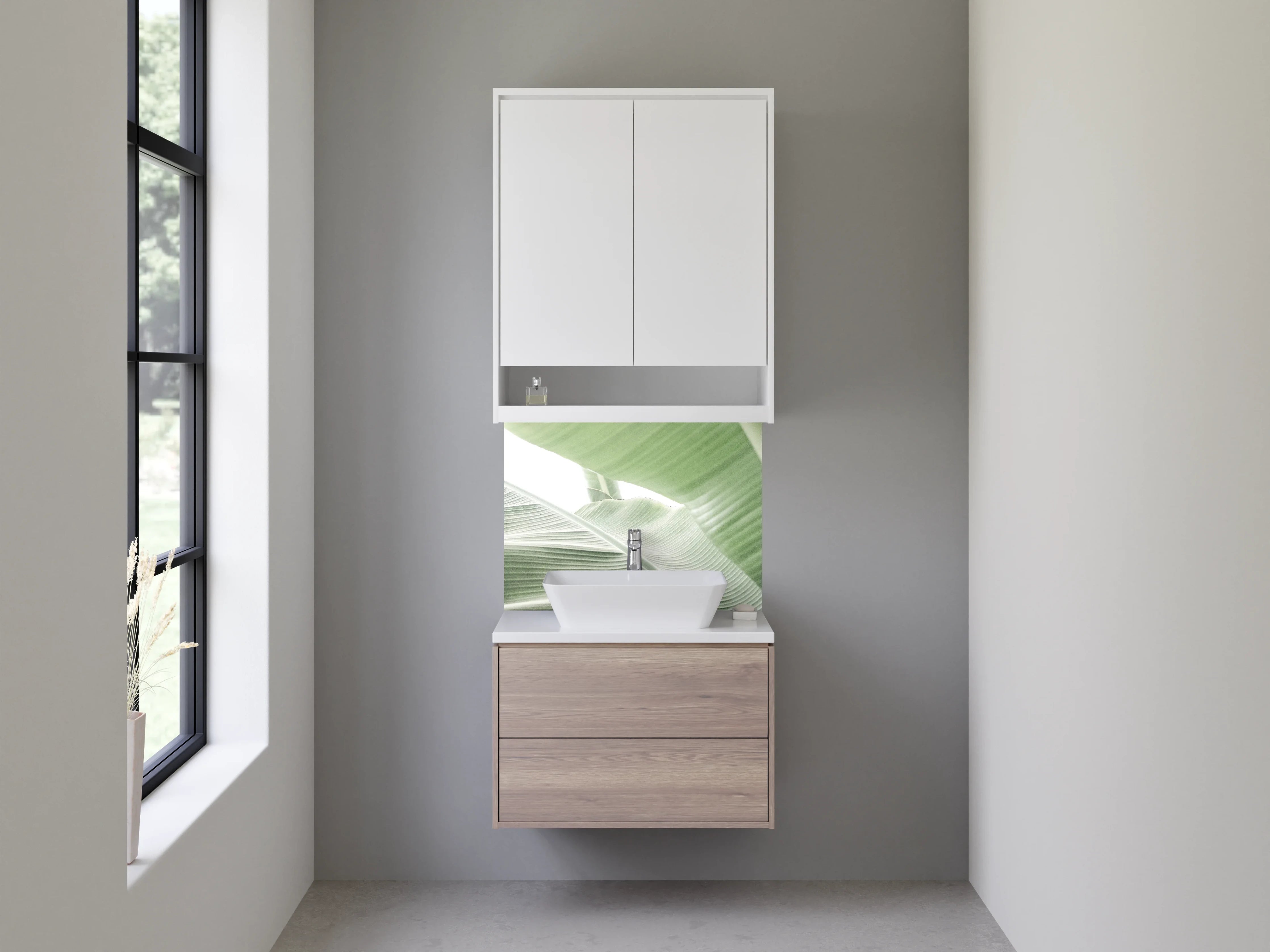 Waschbecken-Rückwand - Banane Blatt Grün Natur Dschungel