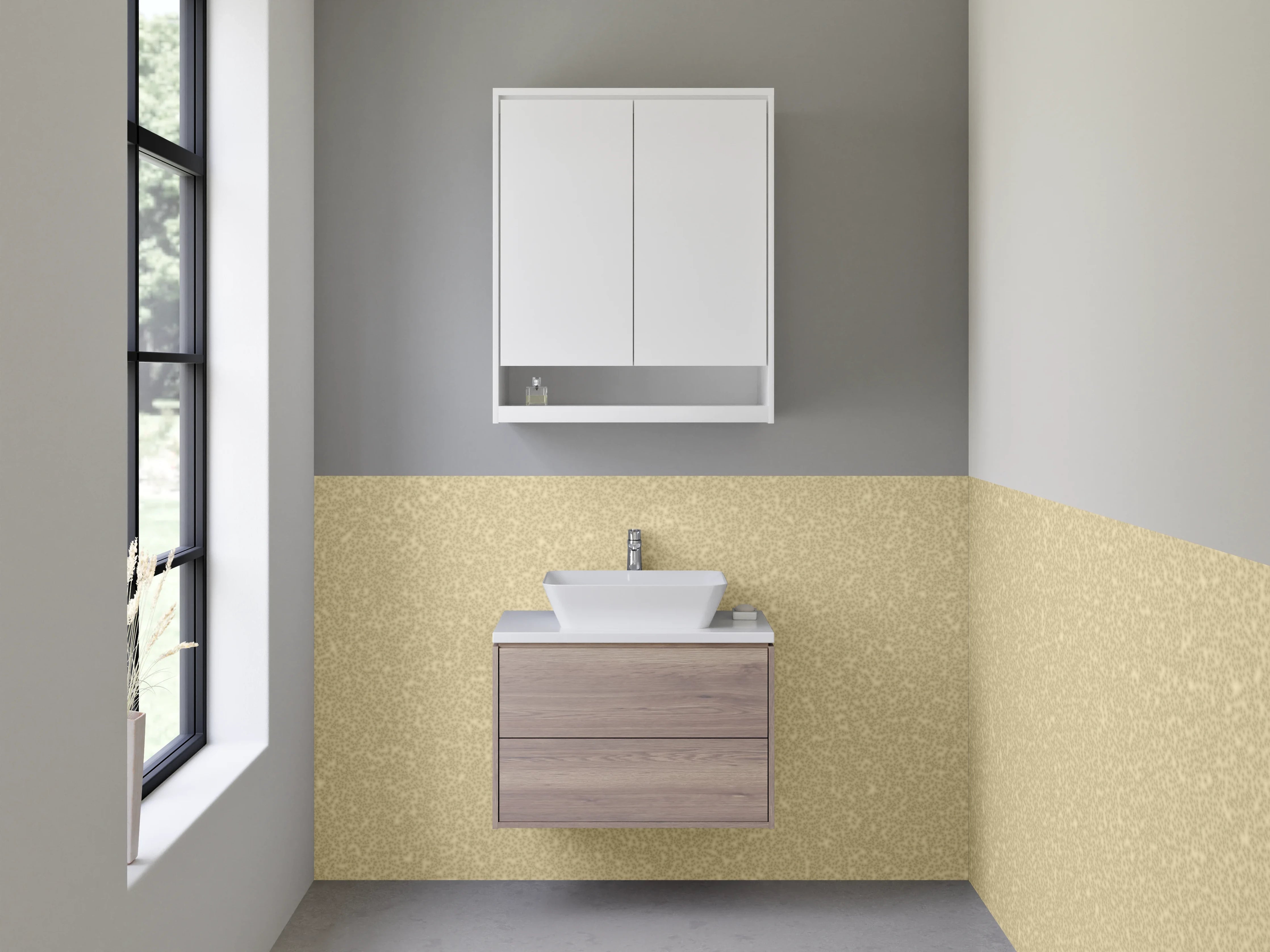 Waschbecken-Rückwand - Beige-Glitzer-Textur mit Schimmer-Effekt
