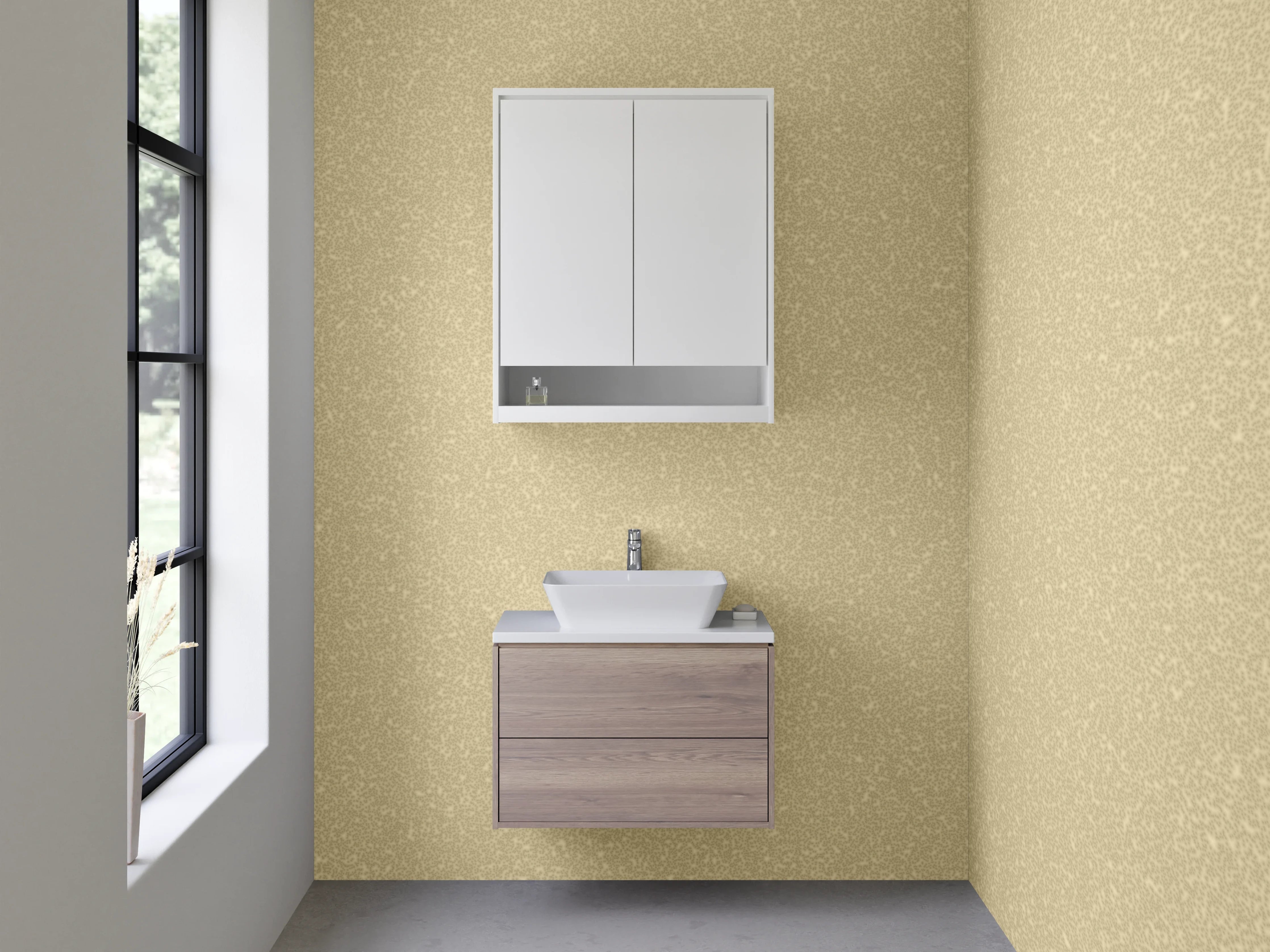 Waschbecken-Rückwand - Beige-Glitzer-Textur mit Schimmer-Effekt
