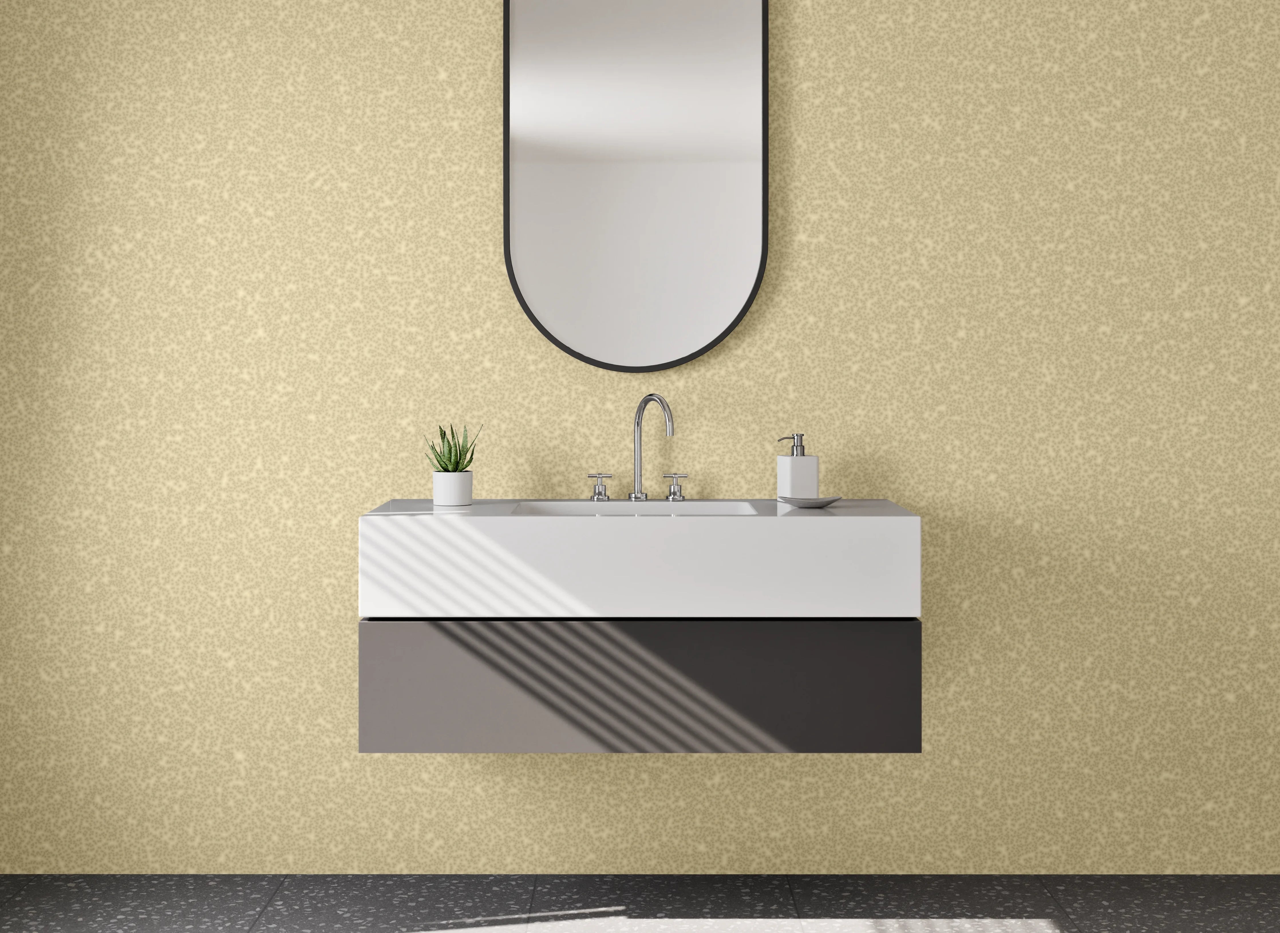 Waschbecken-Rückwand - Beige-Glitzer-Textur mit Schimmer-Effekt