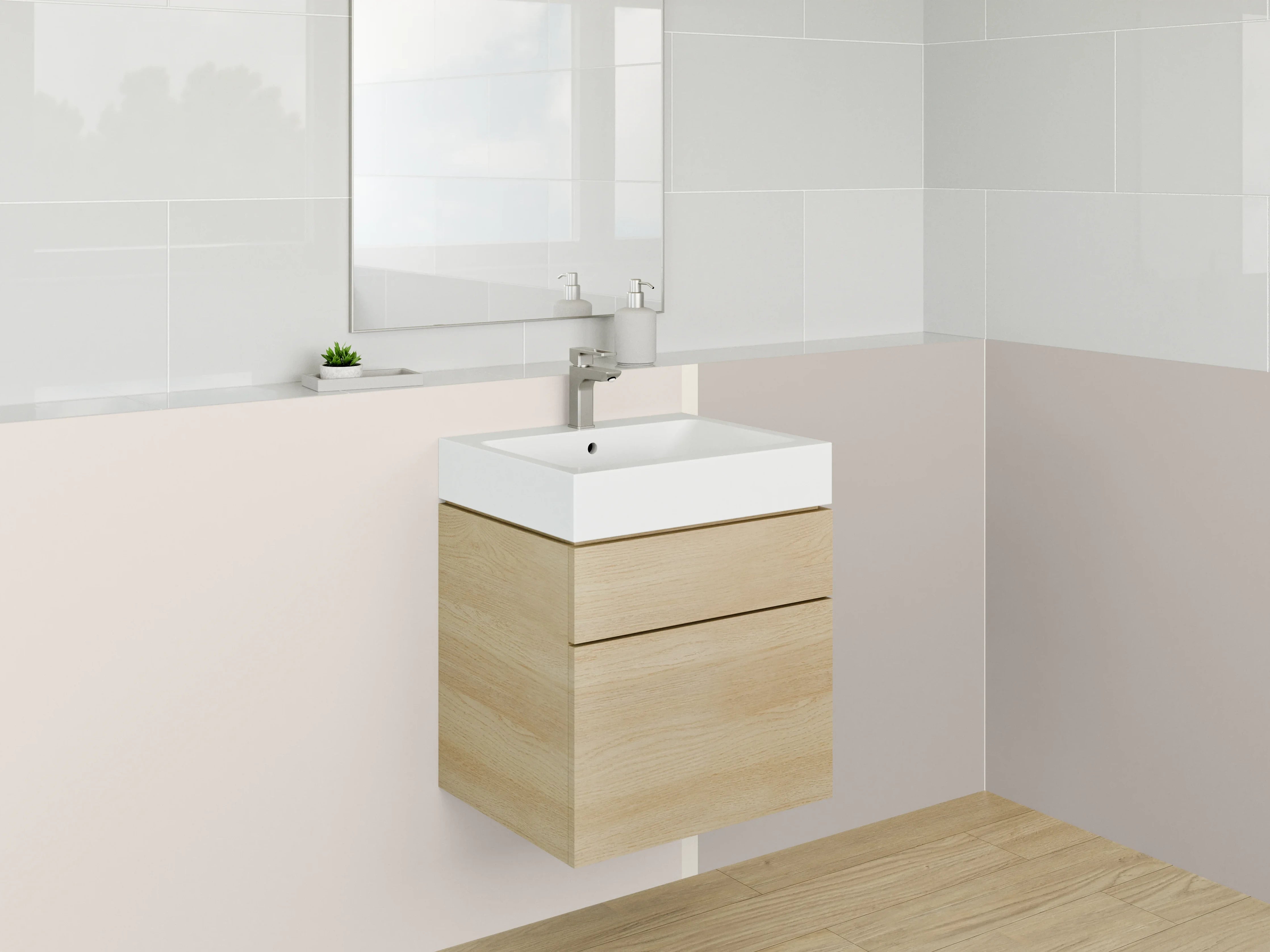 Waschbecken-Rückwand - Beige Graue Farbpalette