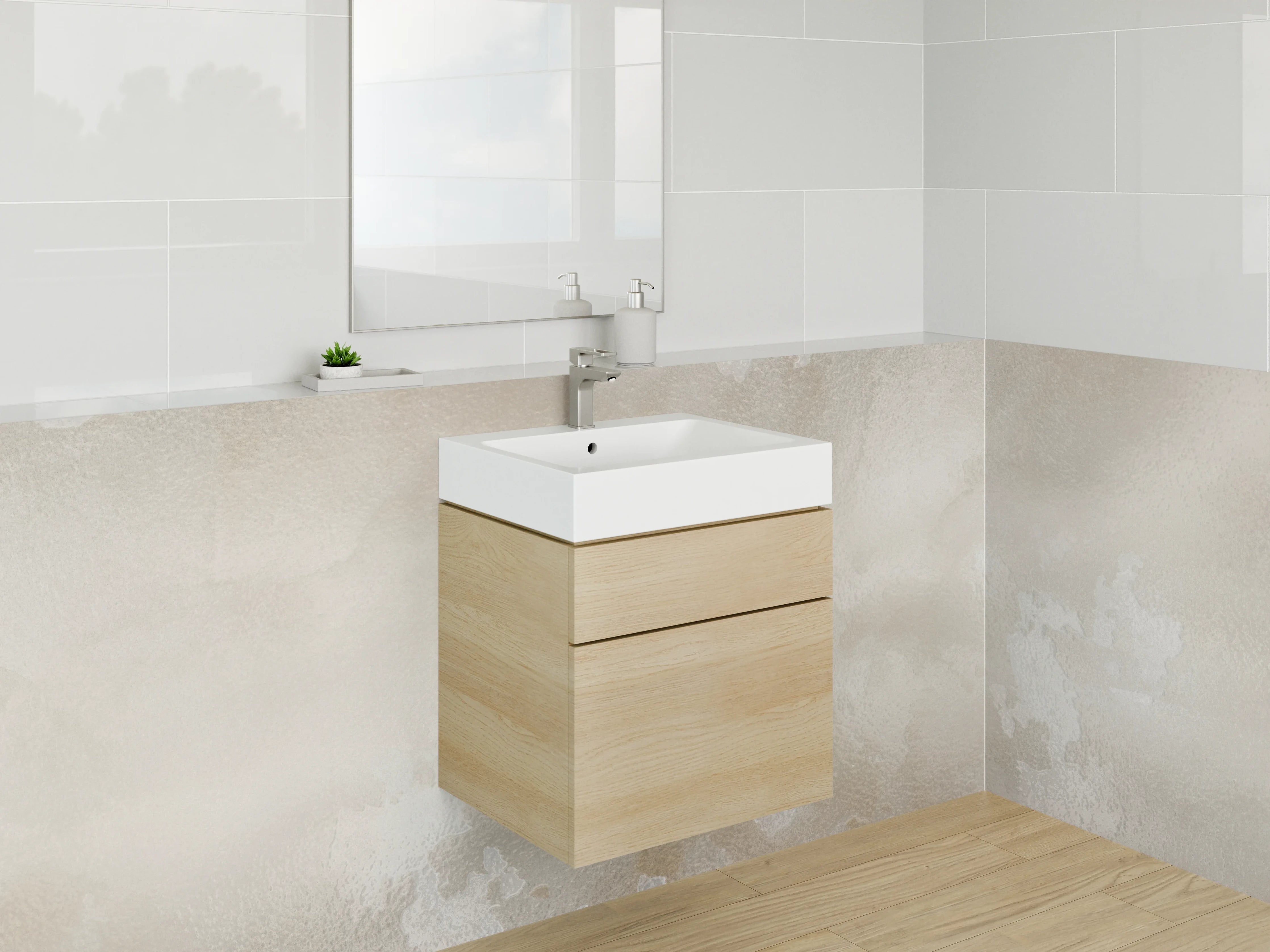 Waschbecken-Rückwand - Beige Marmoroptik für Bad & Küche