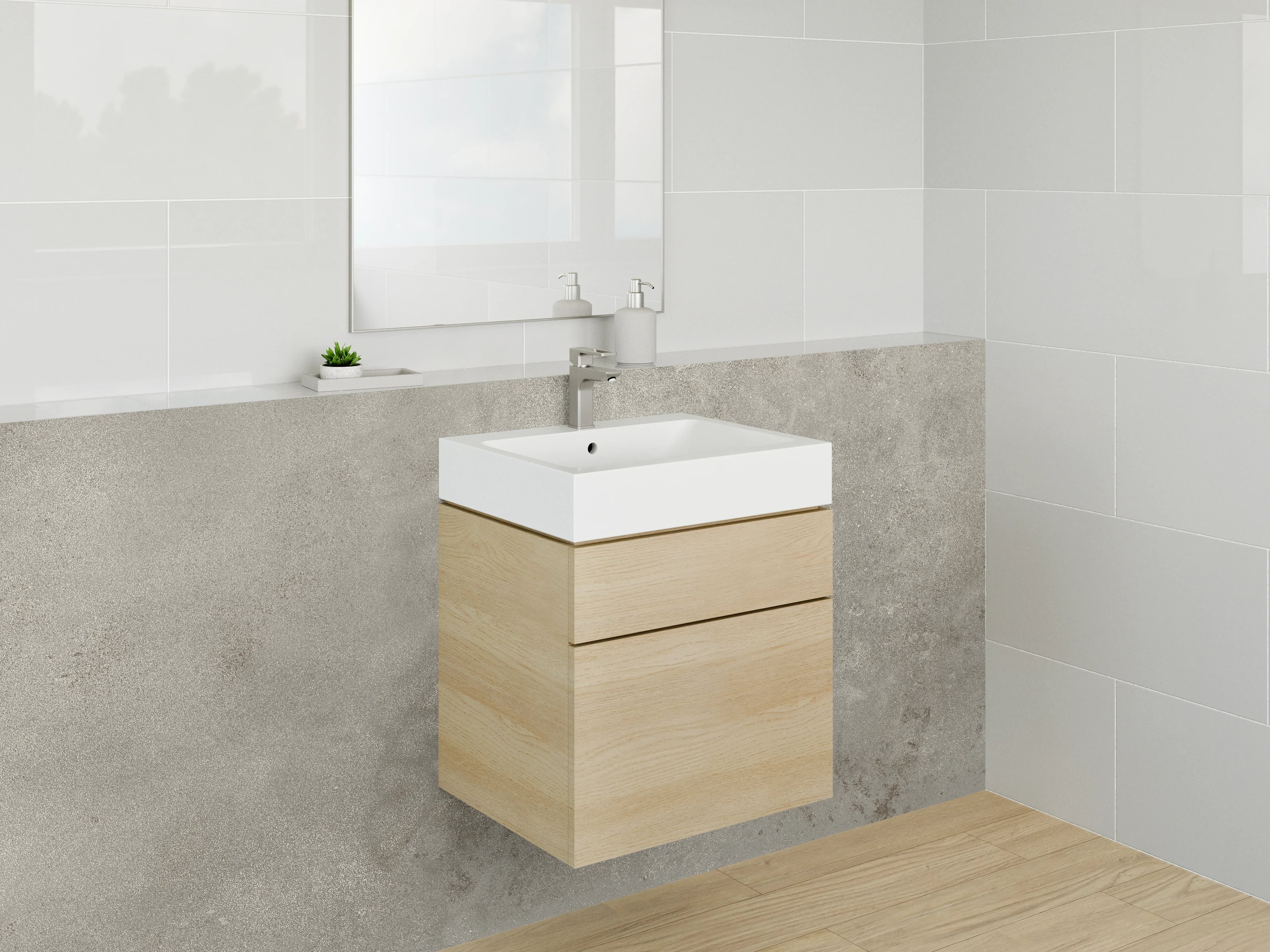 Waschbecken-Rückwand - Betonoptik für moderne Rückwände