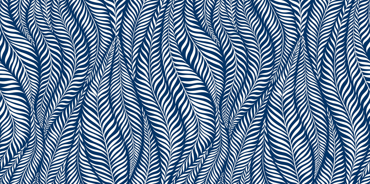 Waschbecken-Rückwand-Blau Weißes Blätter Muster modern