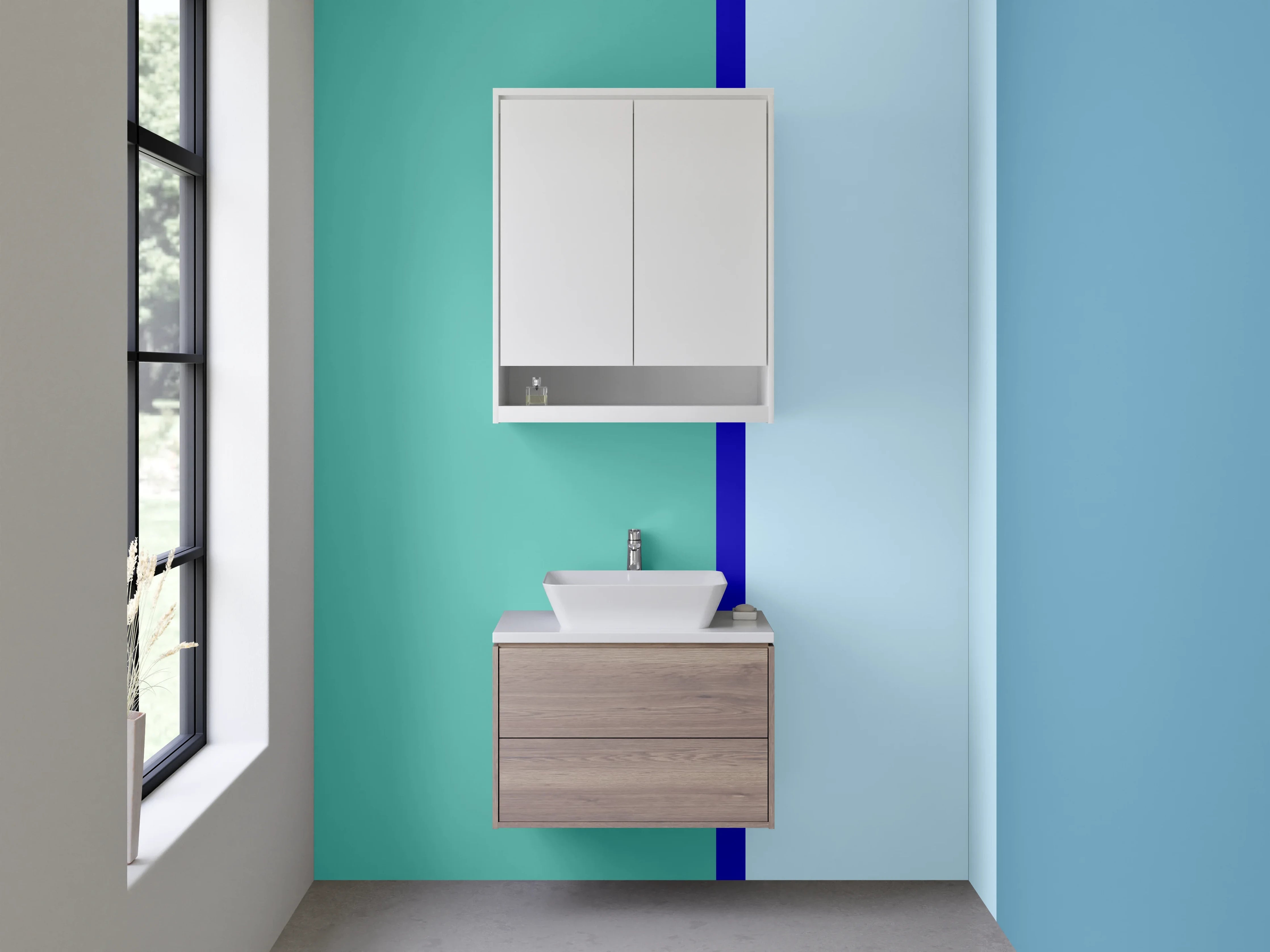 Waschbecken-Rückwand - Blaue Farbverlaufs-Textur