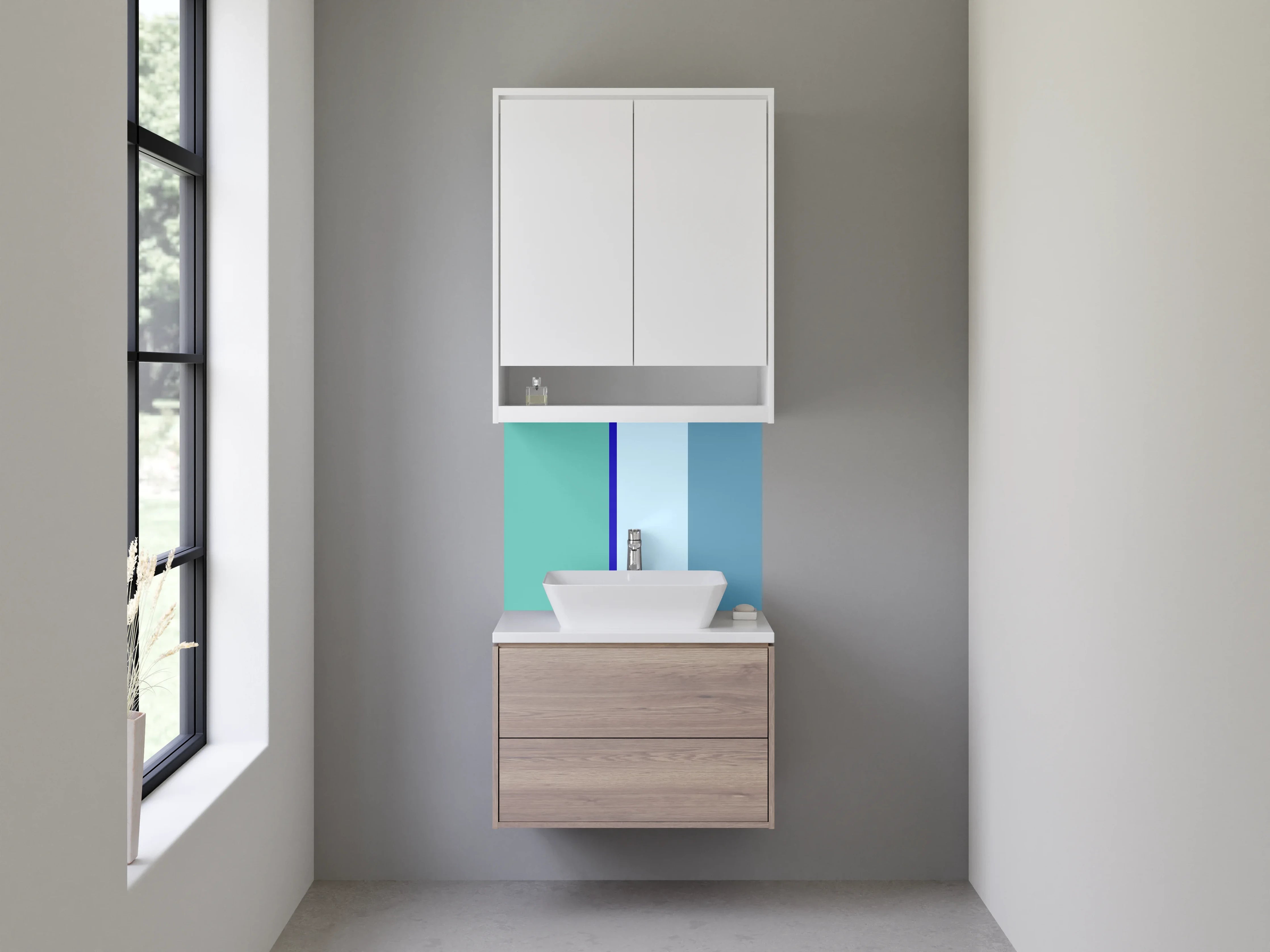 Waschbecken-Rückwand - Blaue Farbverlaufs-Textur