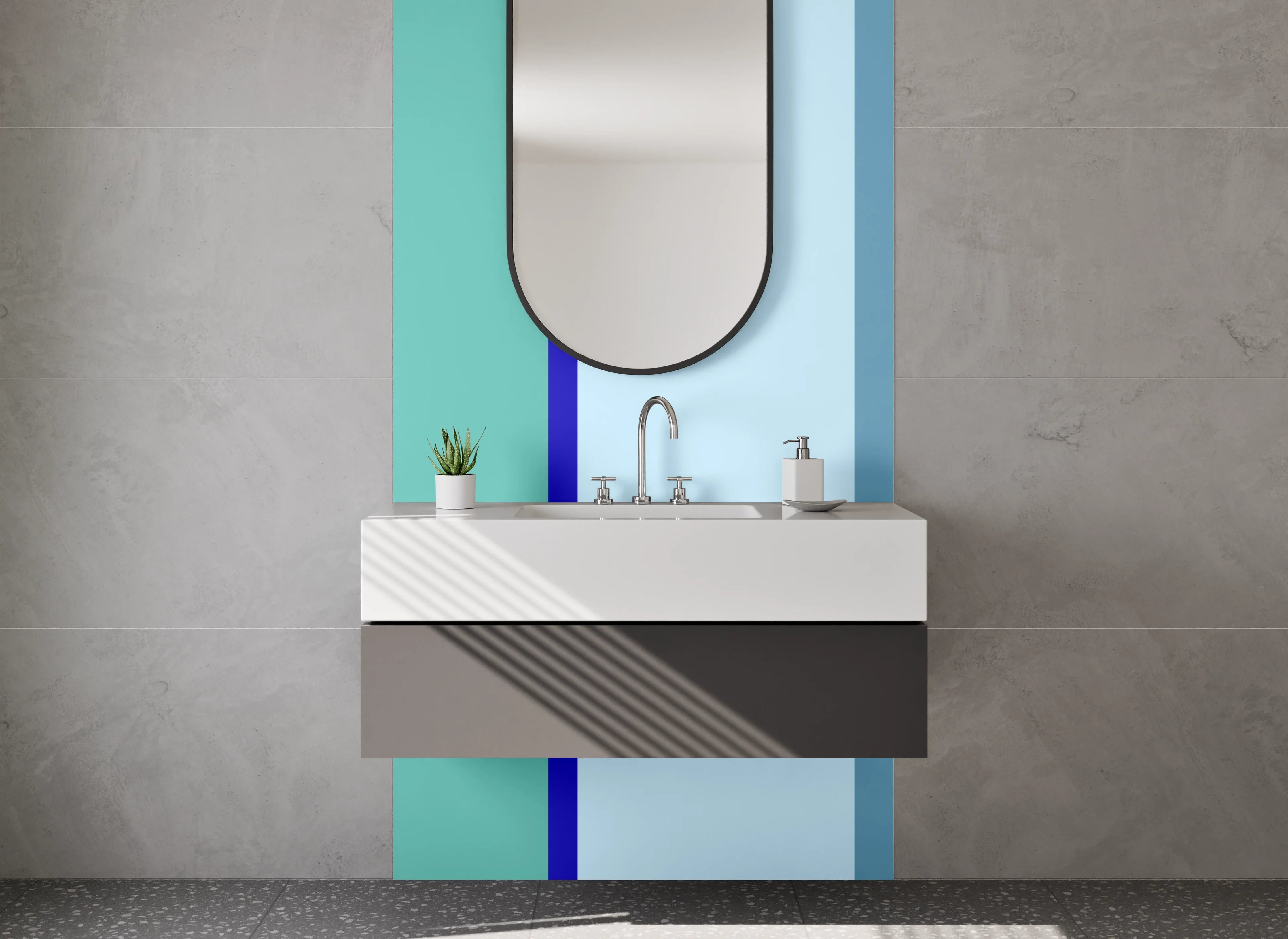 Waschbecken-Rückwand - Blaue Farbverlaufs-Textur