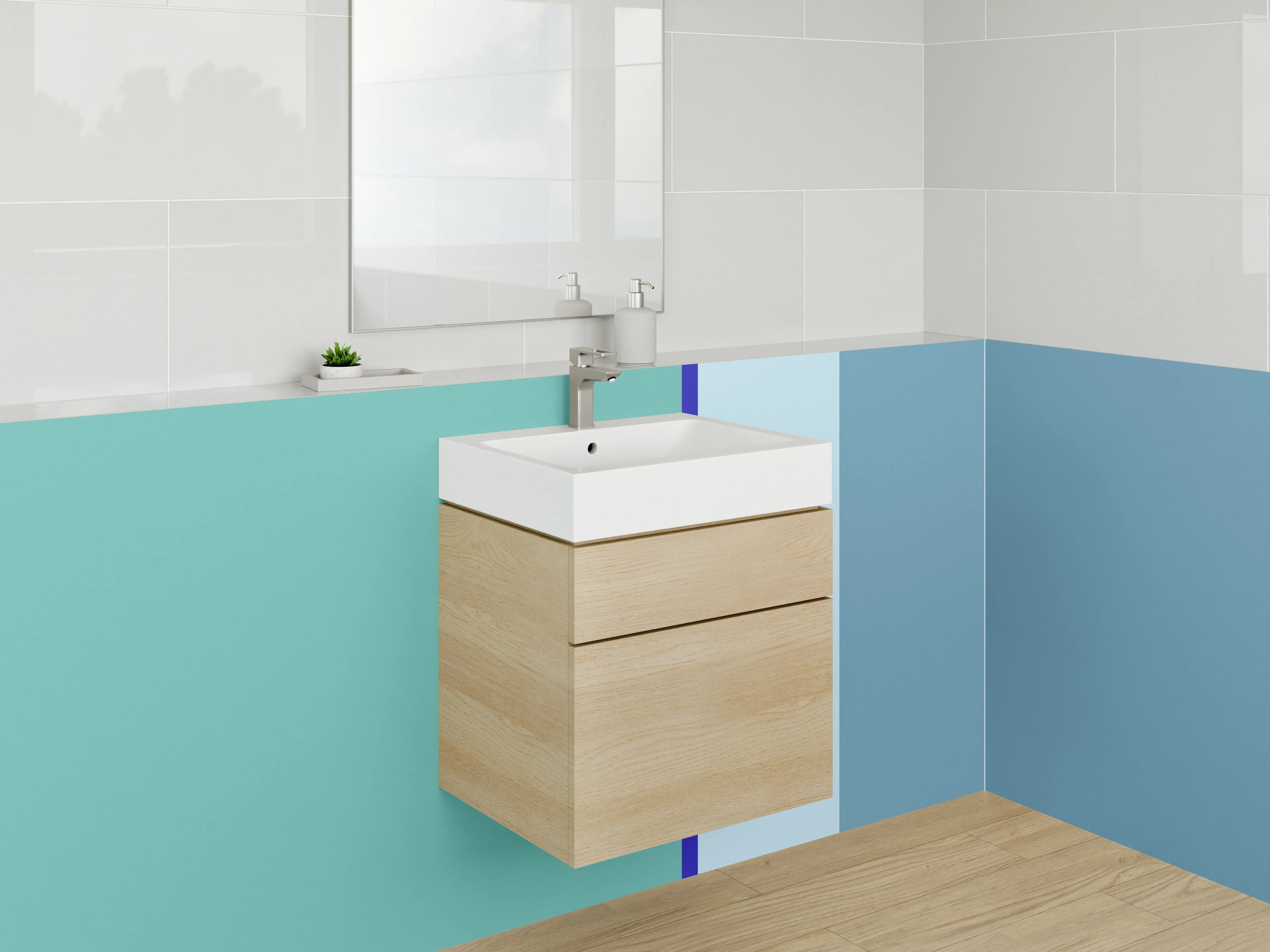 Waschbecken-Rückwand - Blaue Farbverlaufs-Textur