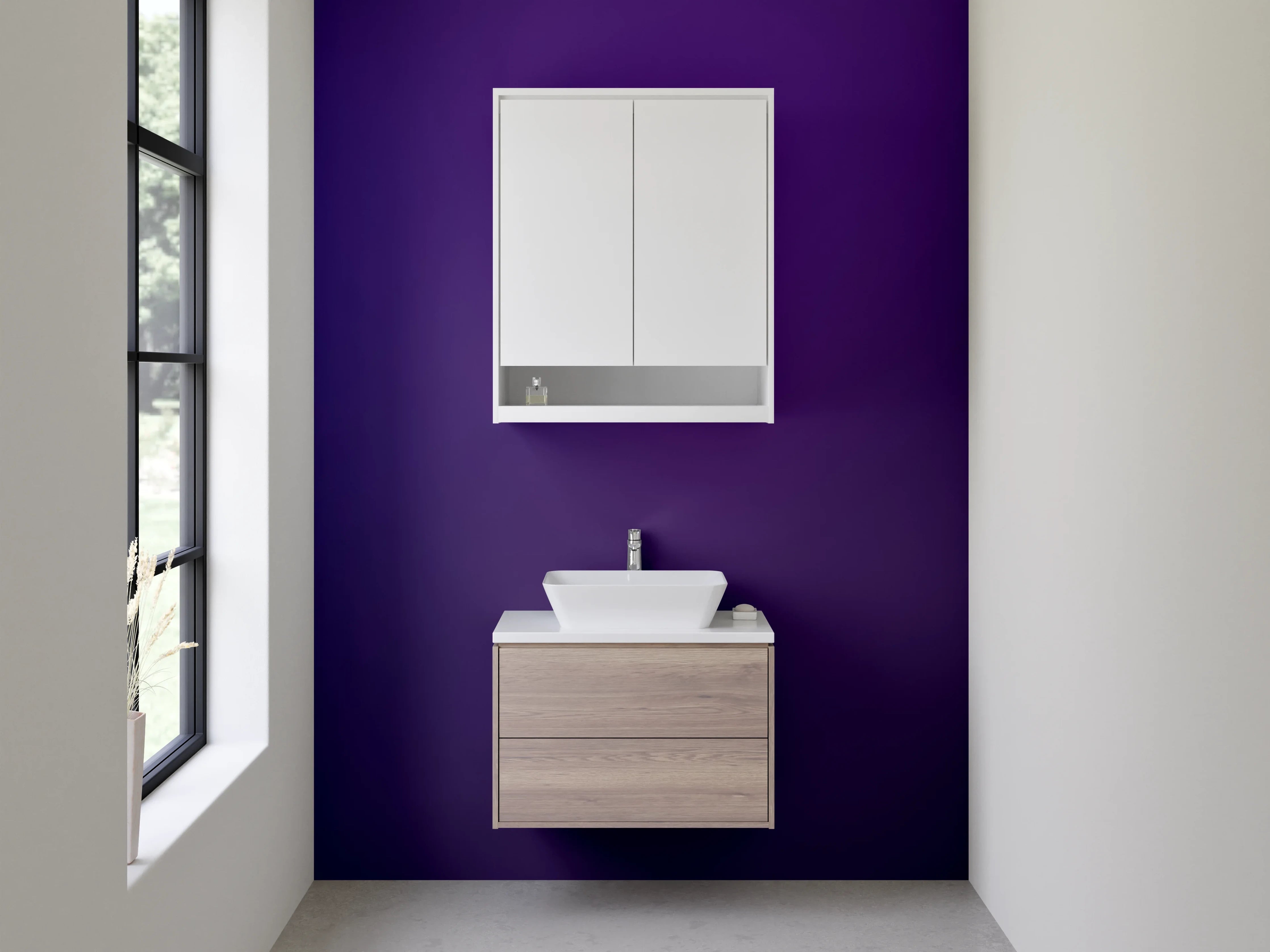 Waschbecken-Rückwand - Blaue und violette Farbverläufe, modernes Design