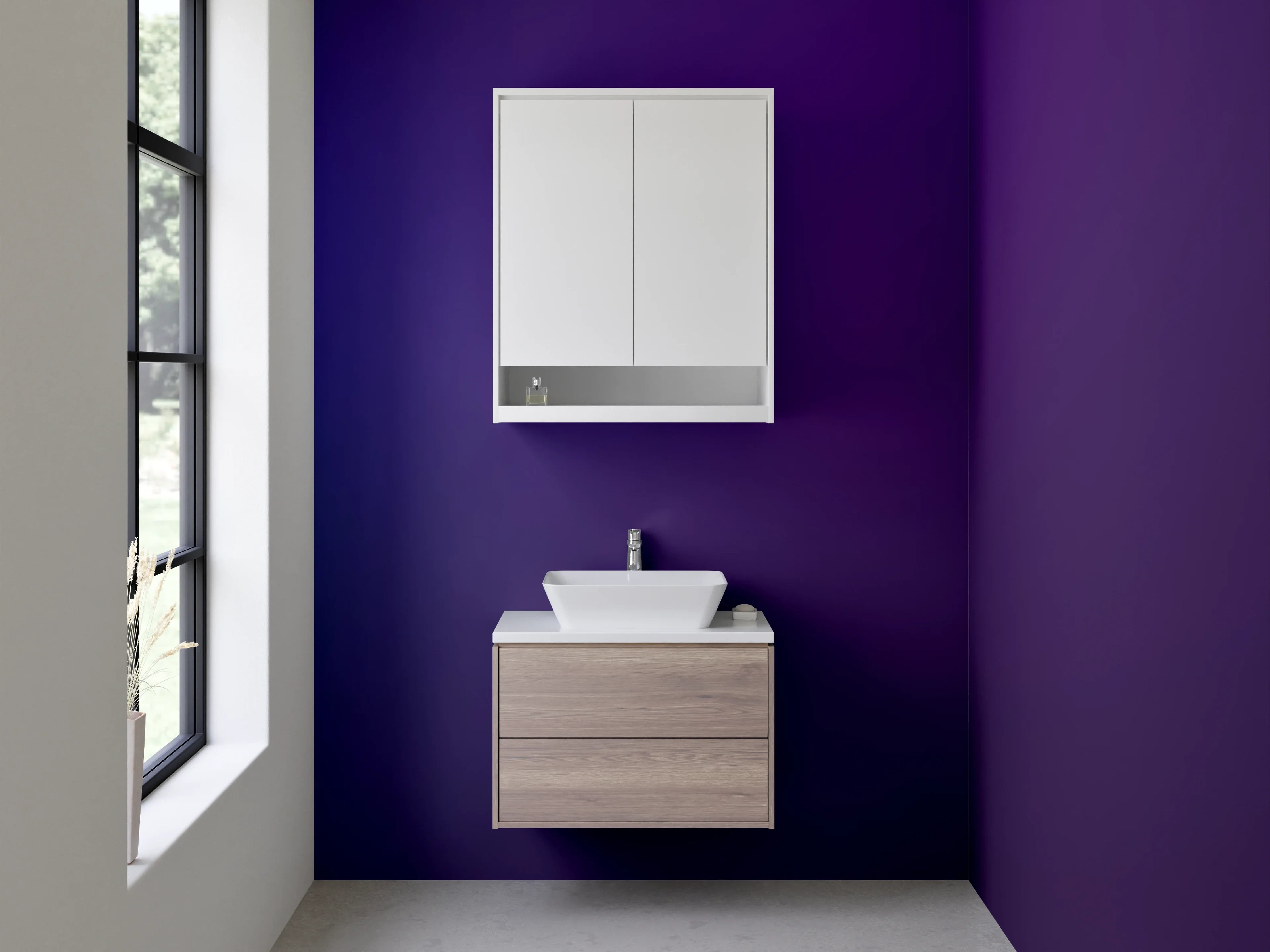 Waschbecken-Rückwand - Blaue und violette Farbverläufe, modernes Design