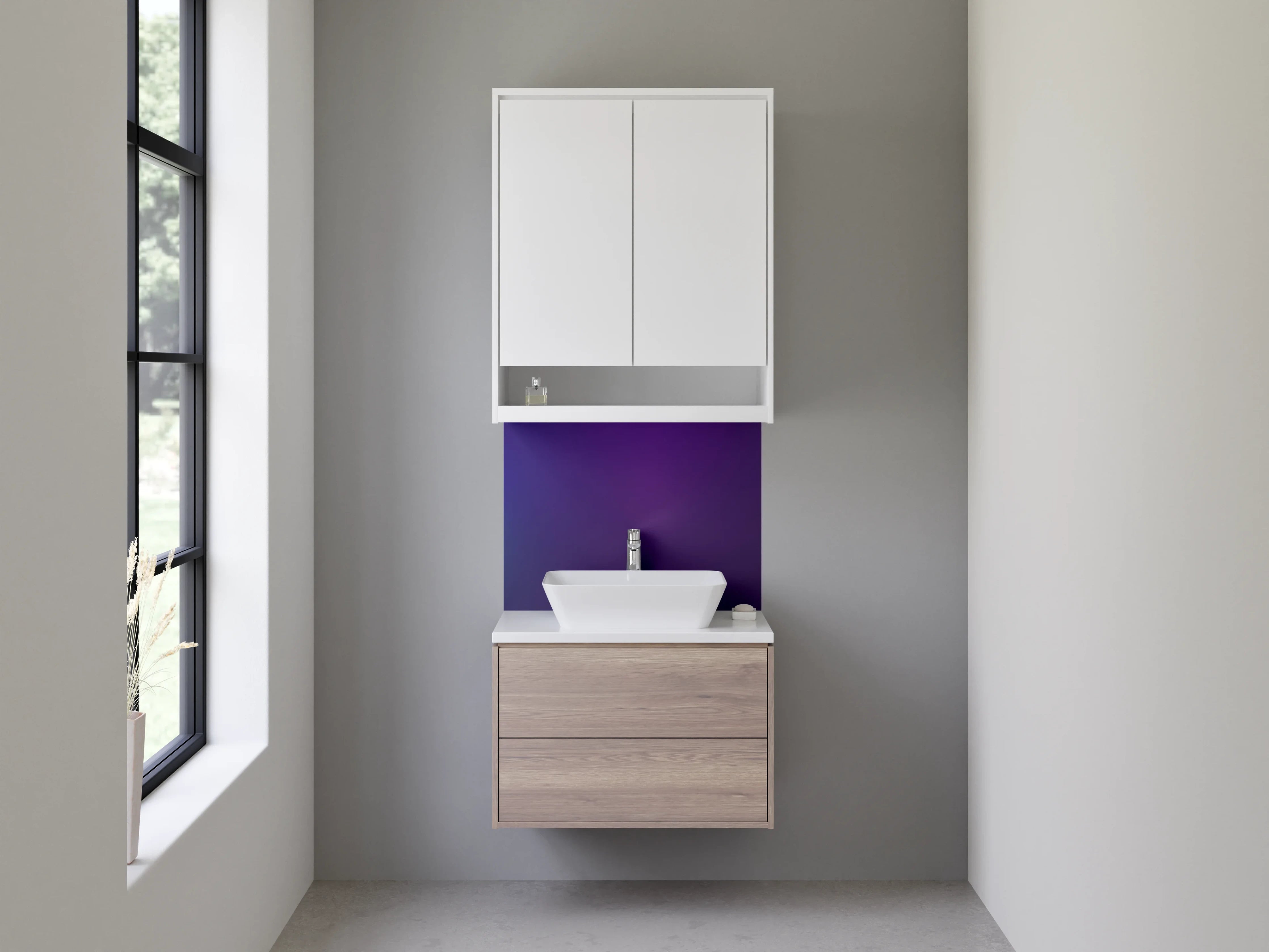 Waschbecken-Rückwand - Blaue und violette Farbverläufe, modernes Design