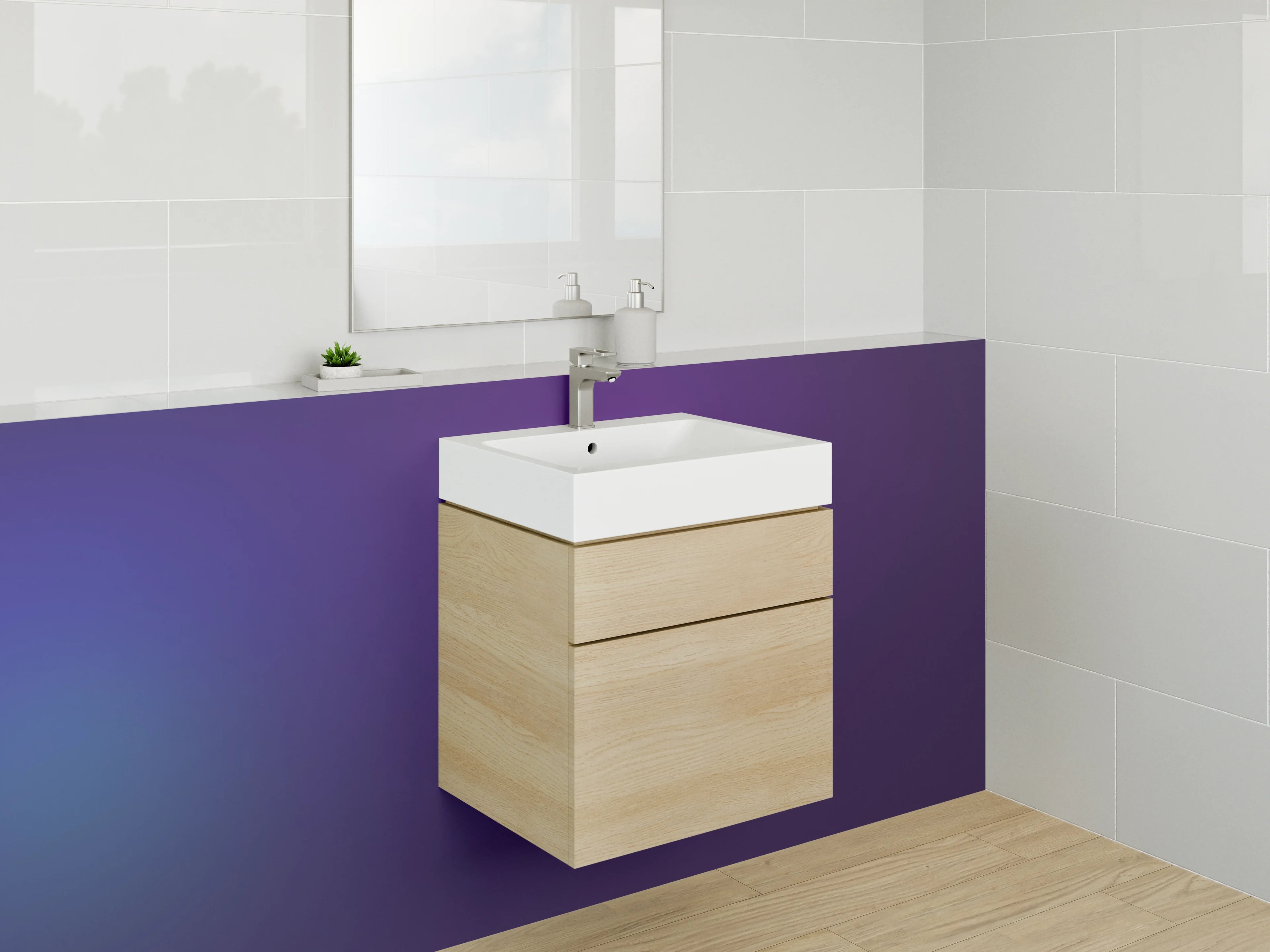 Waschbecken-Rückwand - Blaue und violette Farbverläufe, modernes Design