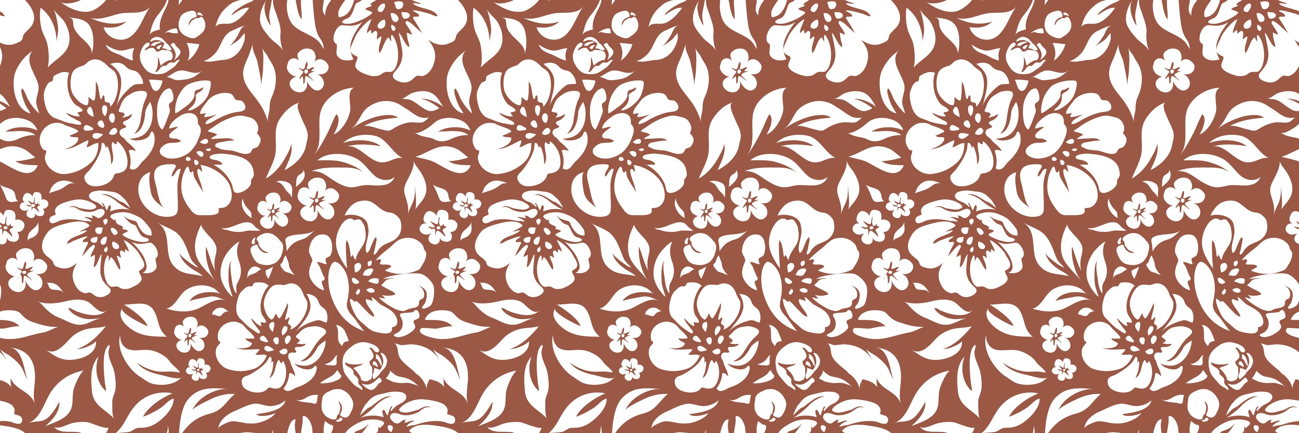 Waschbecken-Rückwand-Blumenmuster Retro Braun Weiß