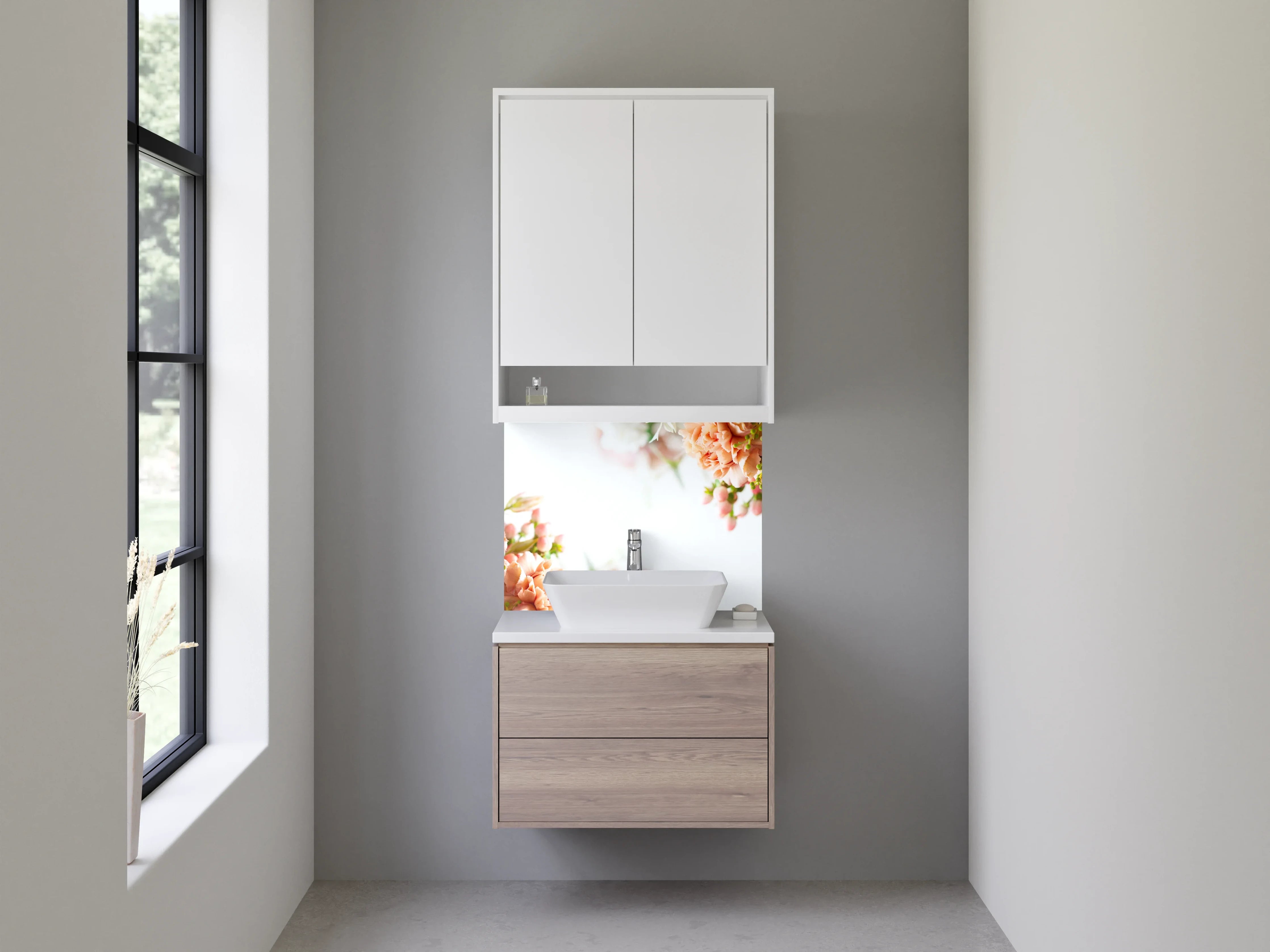 Waschbecken-Rückwand - Blumige Eleganz für Deine Küche