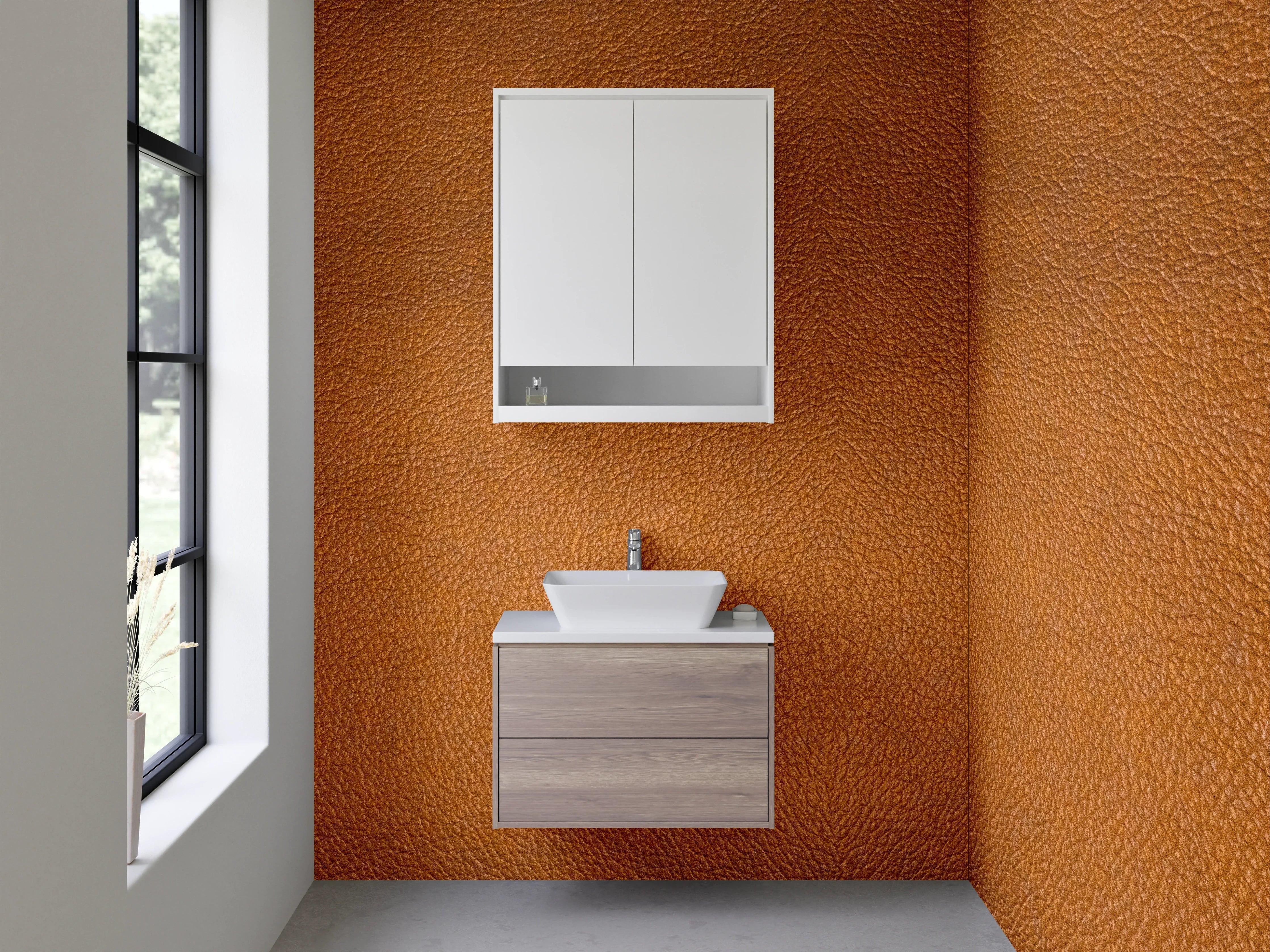 Waschbecken-Rückwand - Braune Uni-Farbe für Rückwände