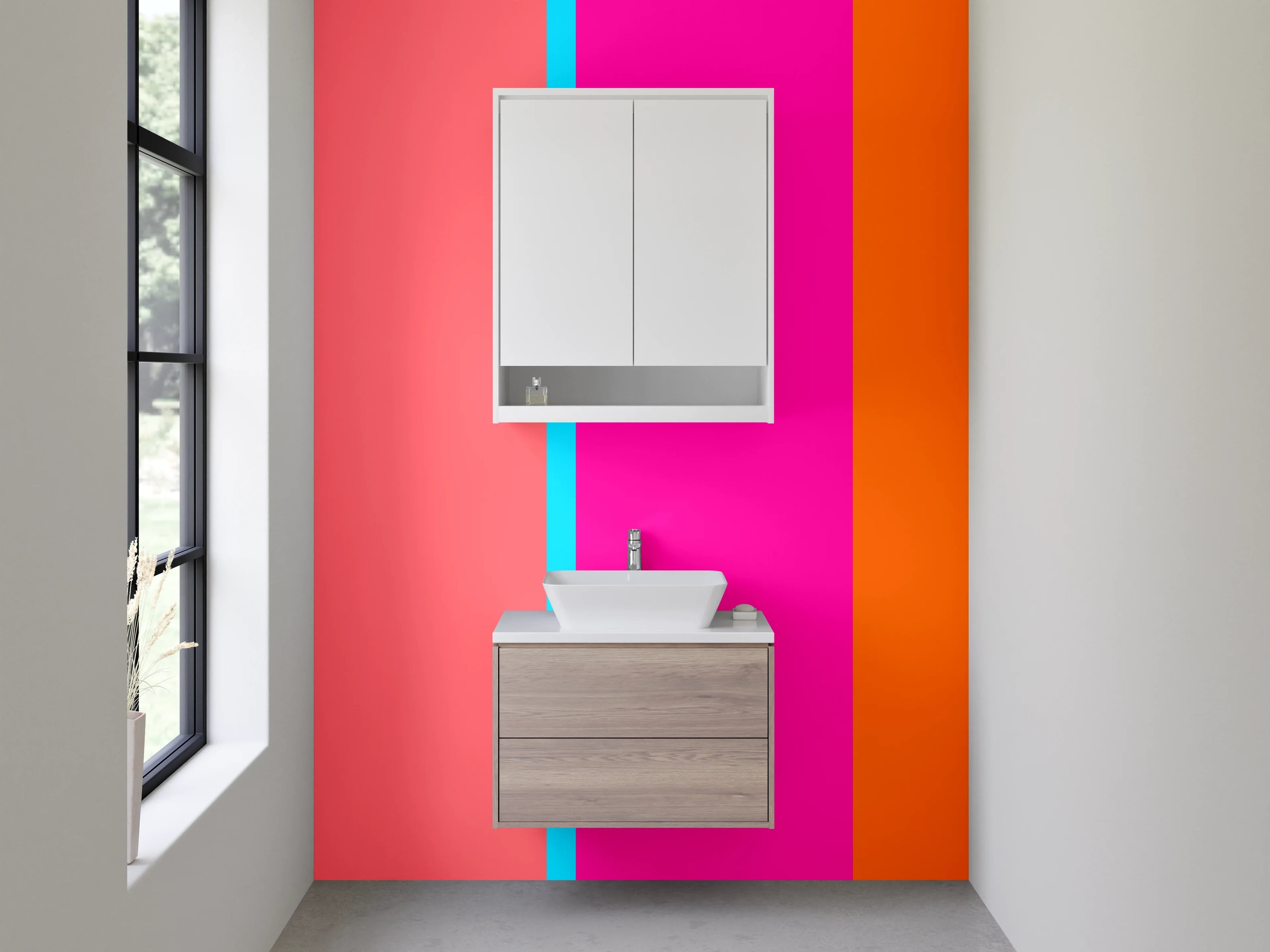 Waschbecken-Rückwand - Bunte Blockfarben Modern Design