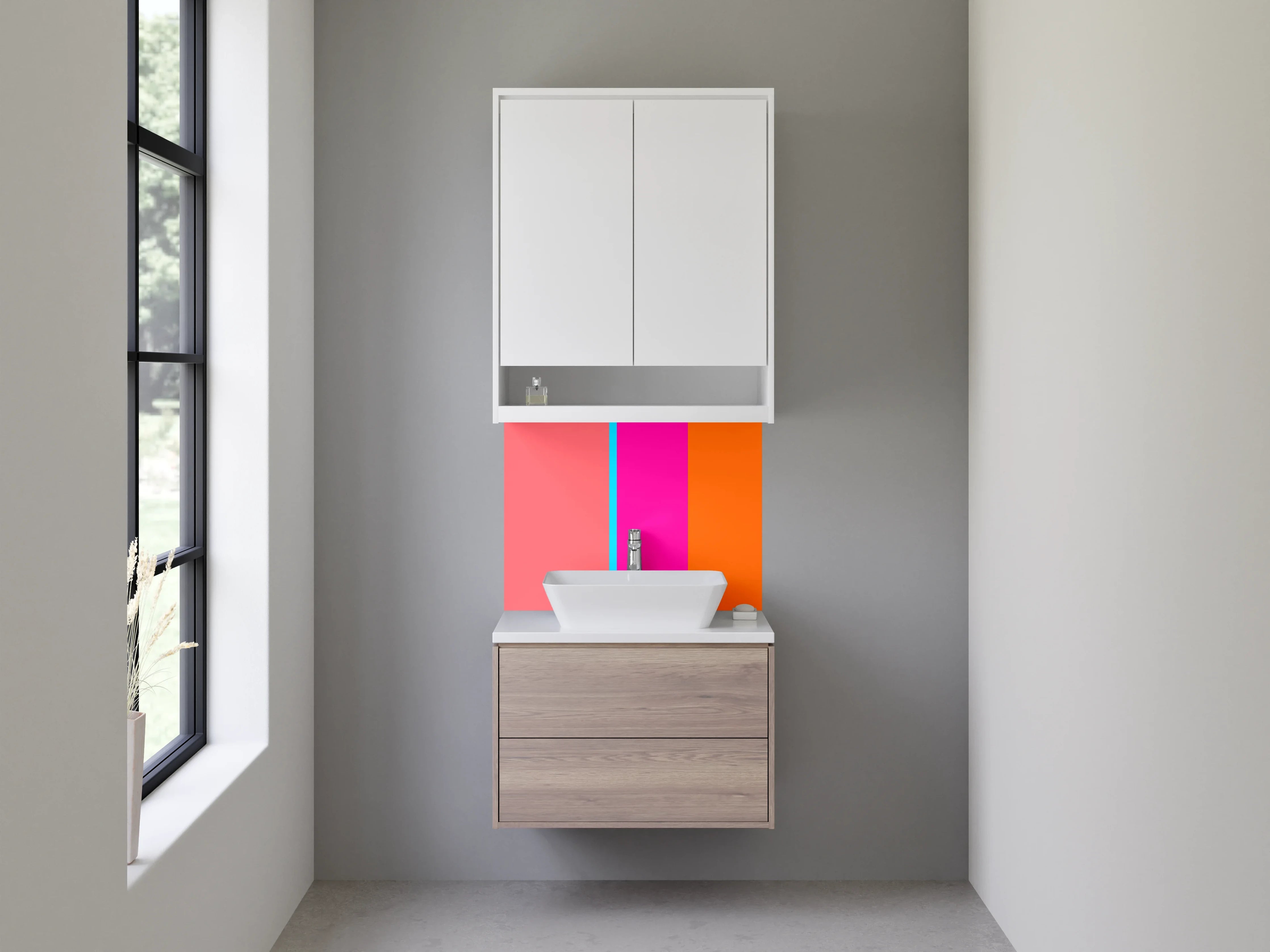Waschbecken-Rückwand - Bunte Blockfarben Modern Design