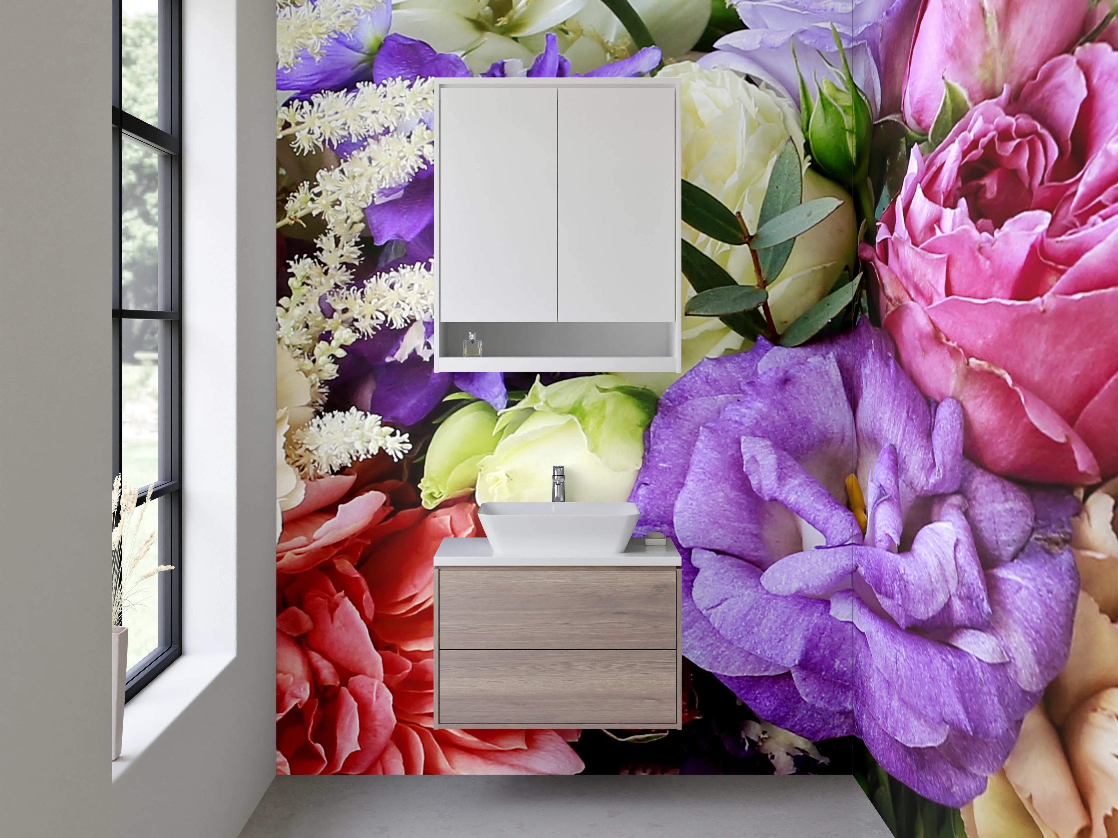 Waschbecken-Rückwand - Bunte Blumenpracht für Dein Zuhause