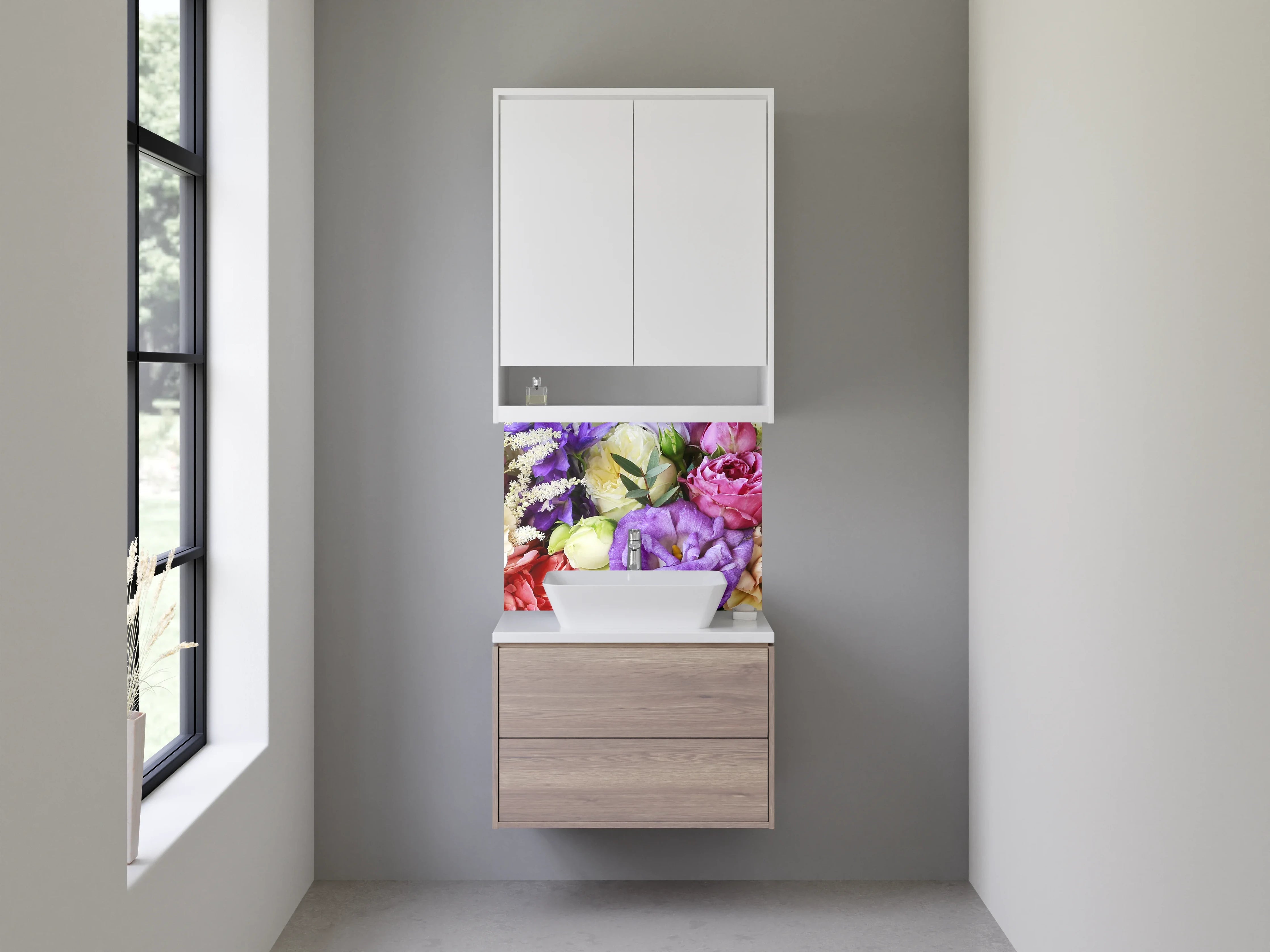 Waschbecken-Rückwand - Bunte Blumenpracht für Dein Zuhause