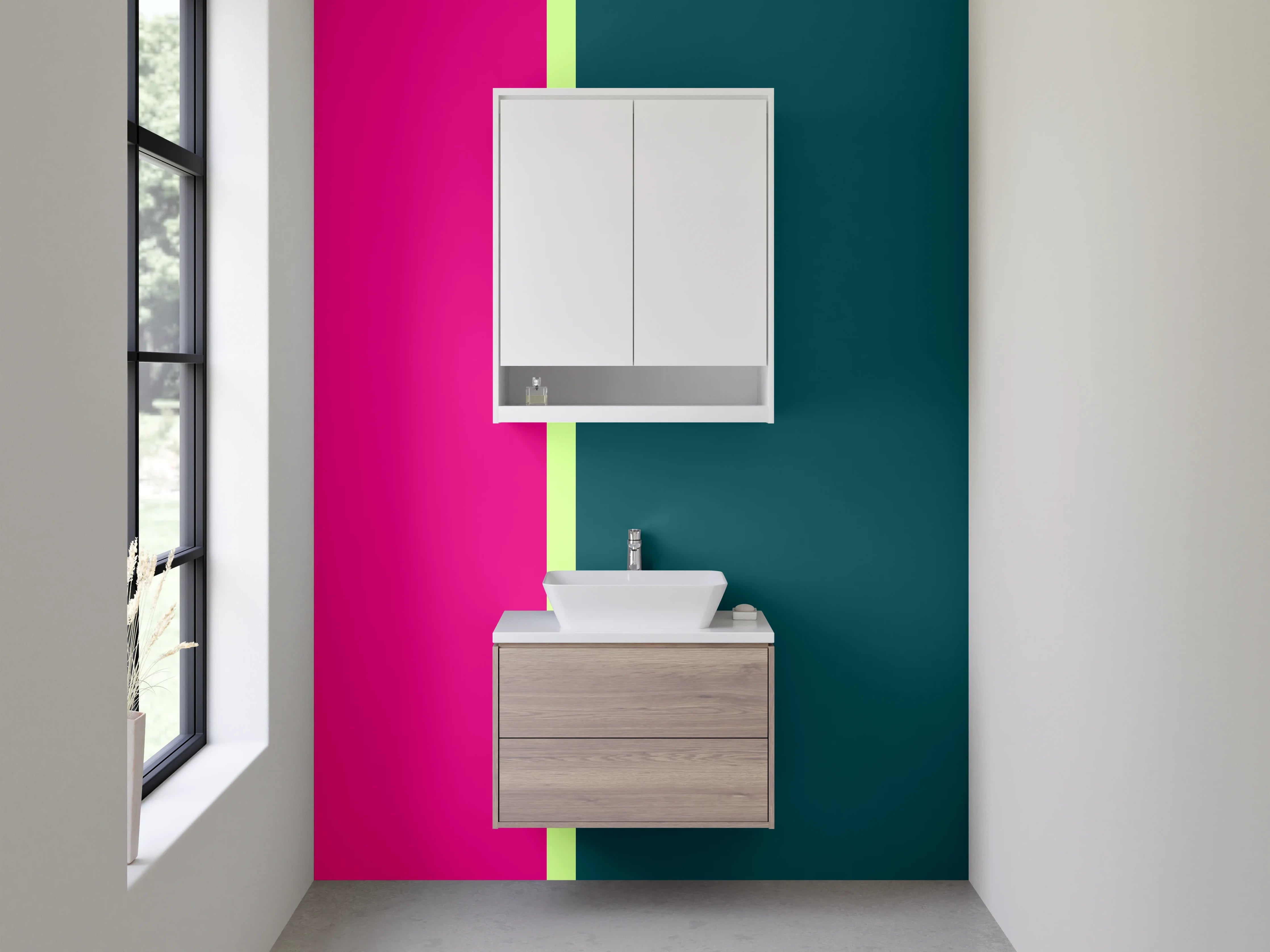 Waschbecken-Rückwand - Bunte Farbige Geometrische Abstraktion