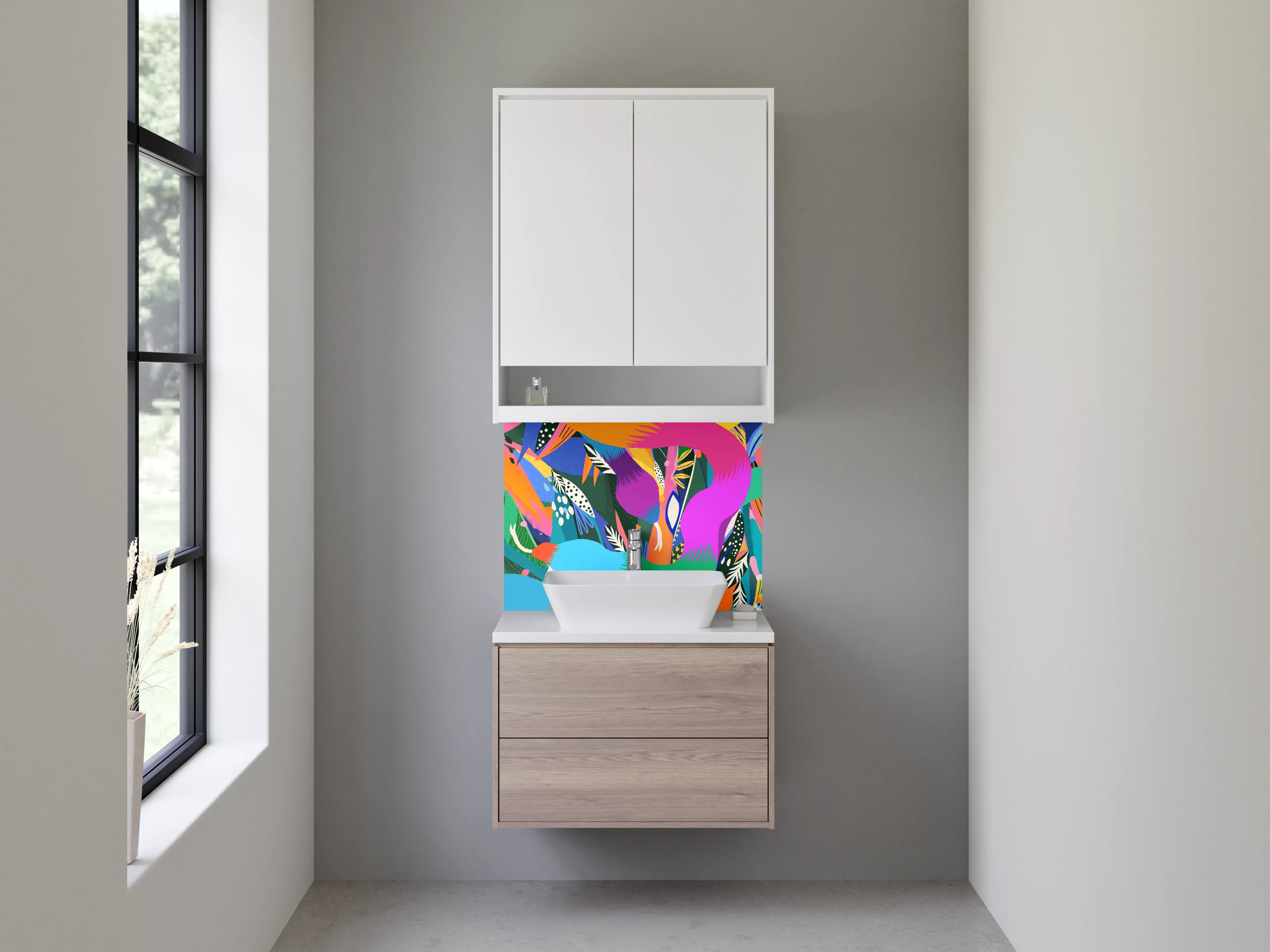 Waschbecken-Rückwand - Bunte abstrakte Kunst Muster