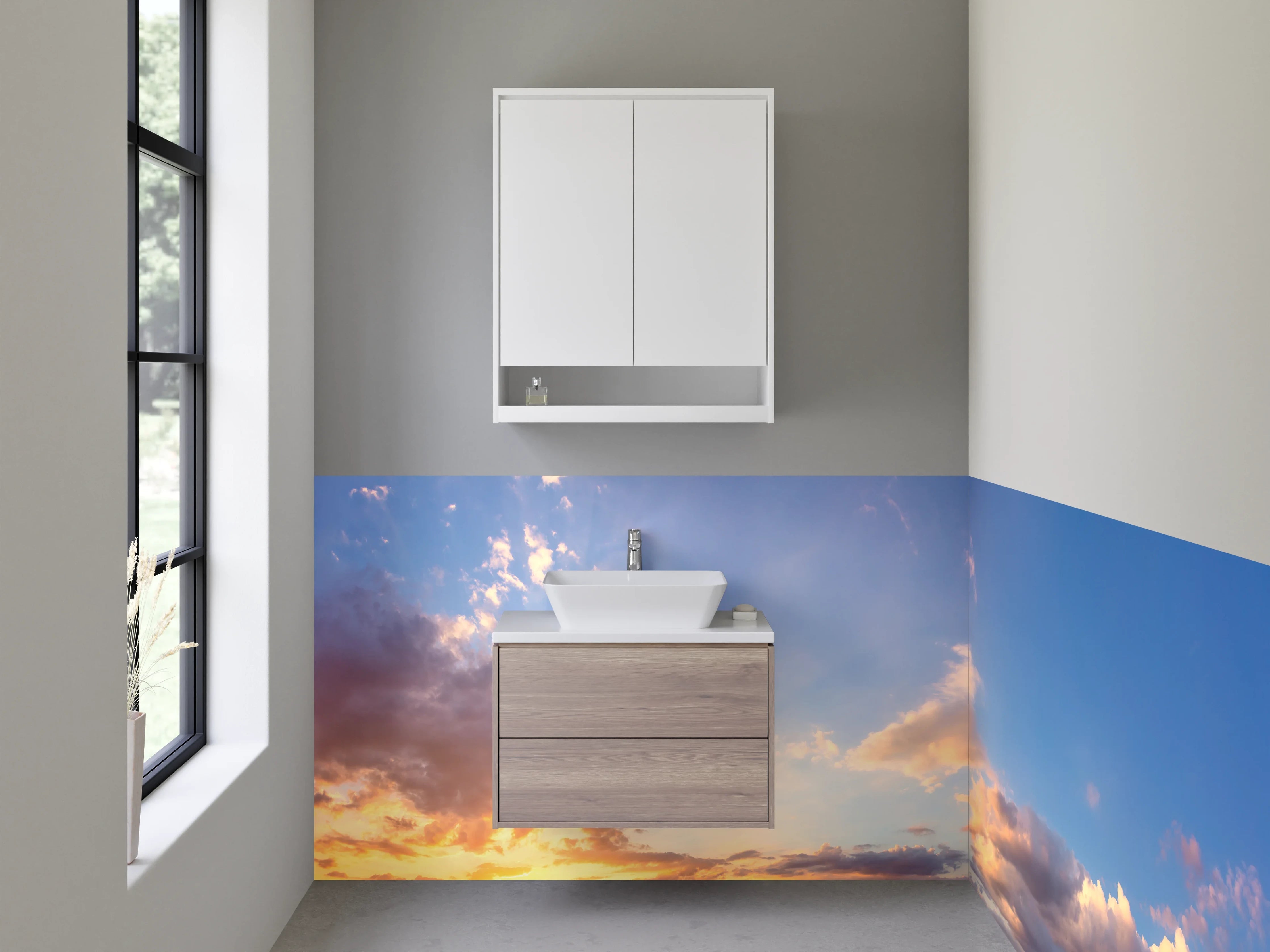 Waschbecken-Rückwand - Bunter Himmel bei Sonnenuntergang