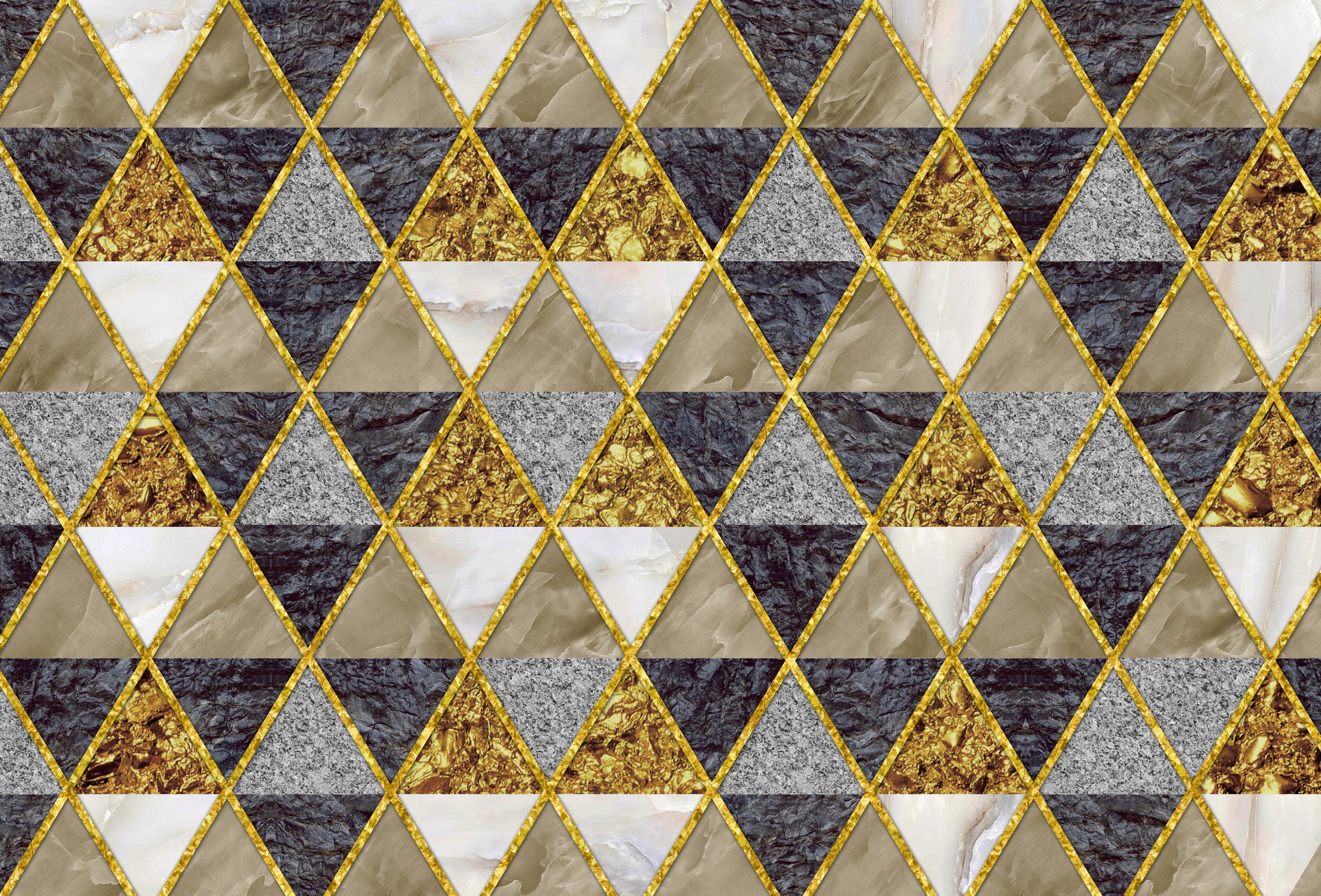 Waschbecken-Rückwand-Dreieck Marmor Gold Muster-Design