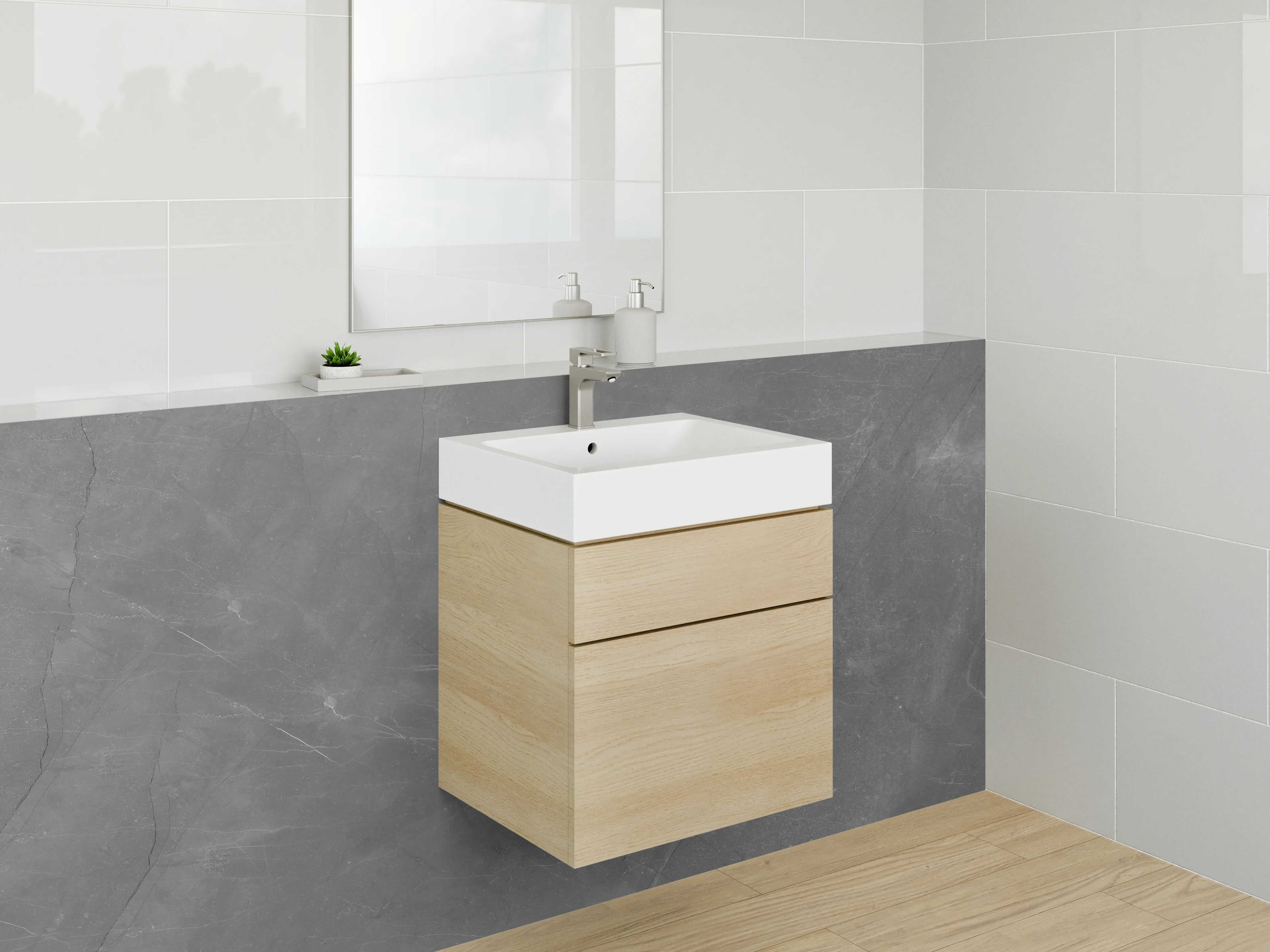 Waschbecken-Rückwand - Dunkle Betonoberfläche mit Struktur