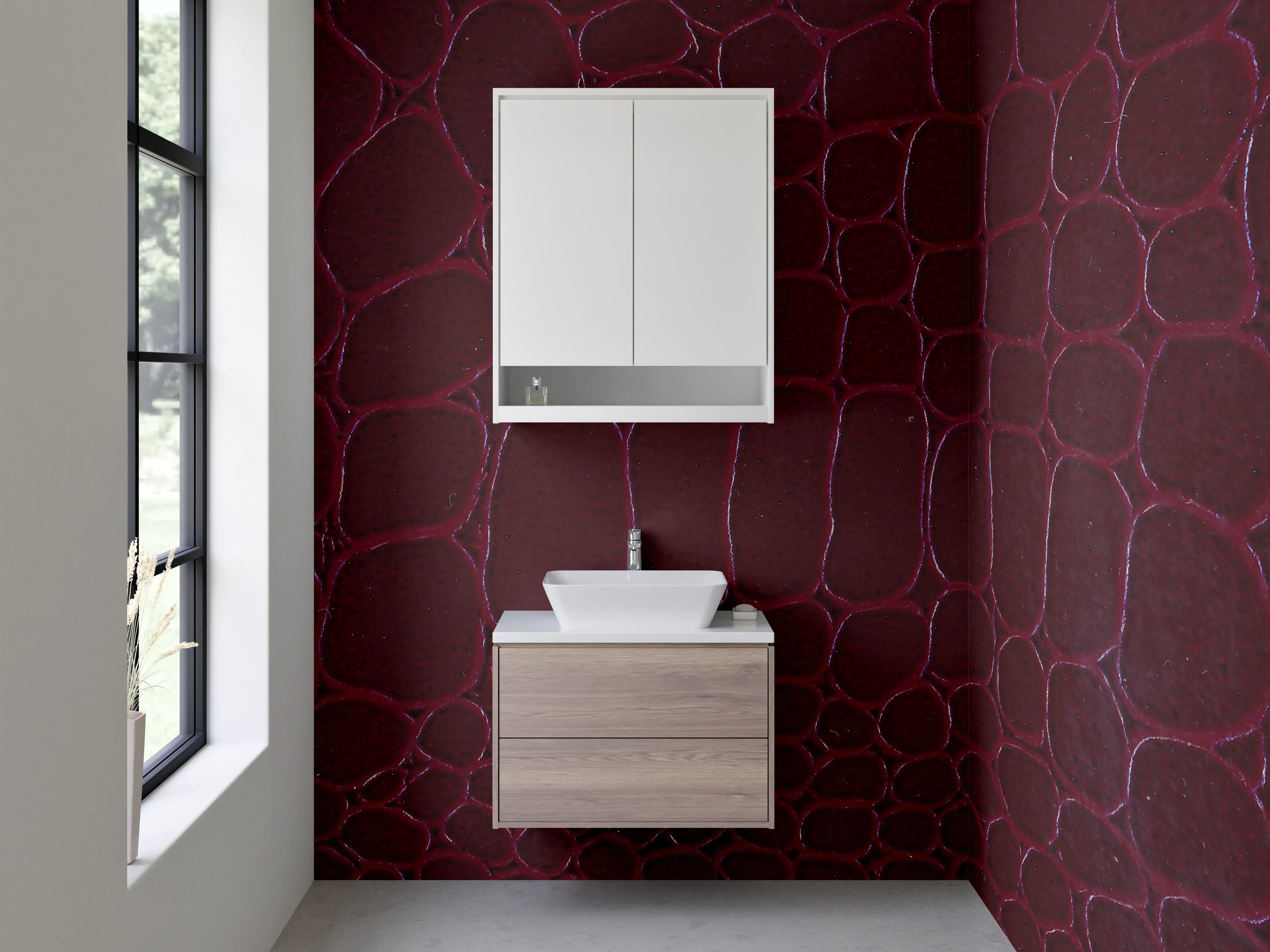 Waschbecken-Rückwand - Dunkle Kroko-Optik für Badezimmer