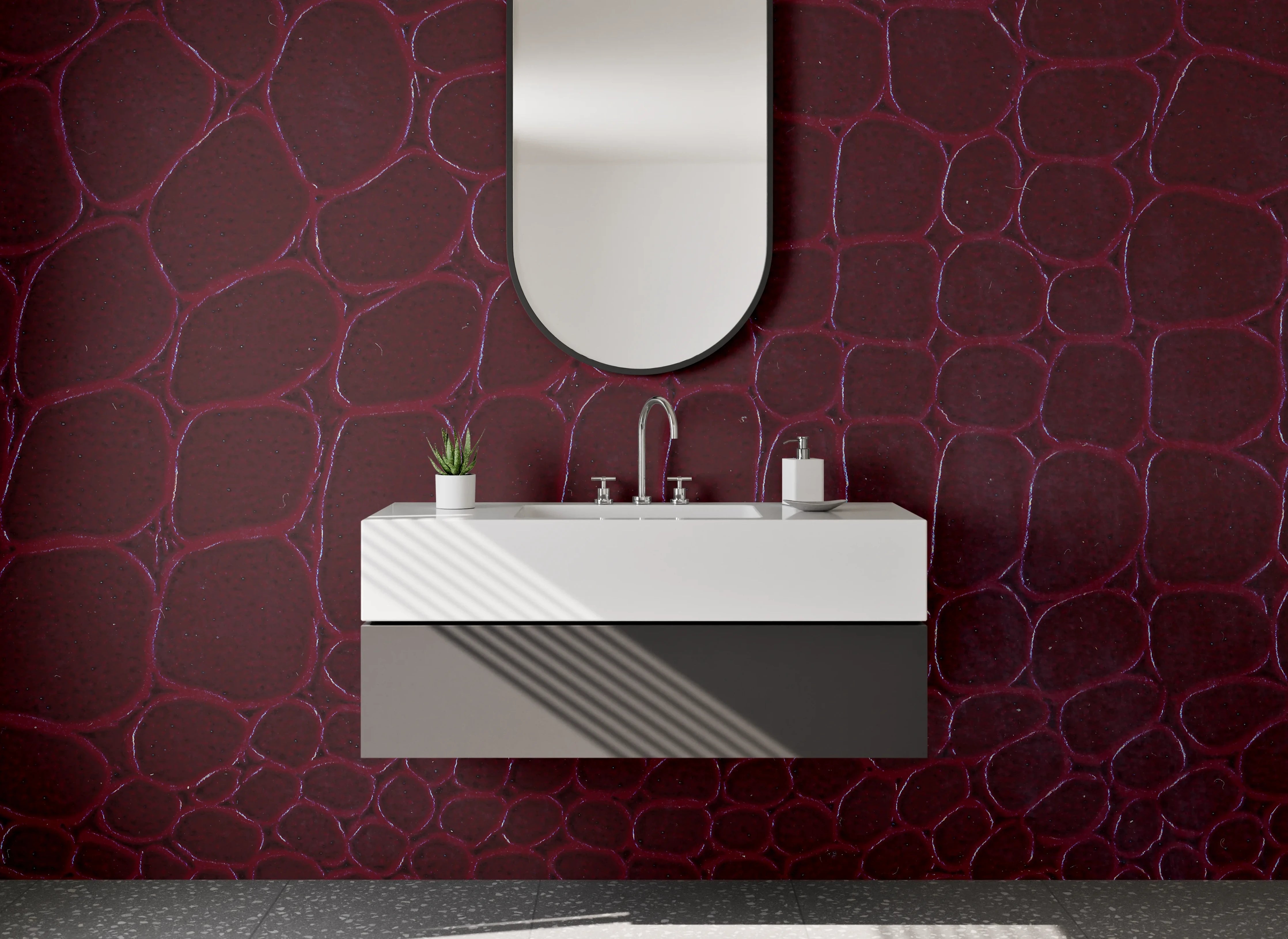 Waschbecken-Rückwand - Dunkle Kroko-Optik für Badezimmer
