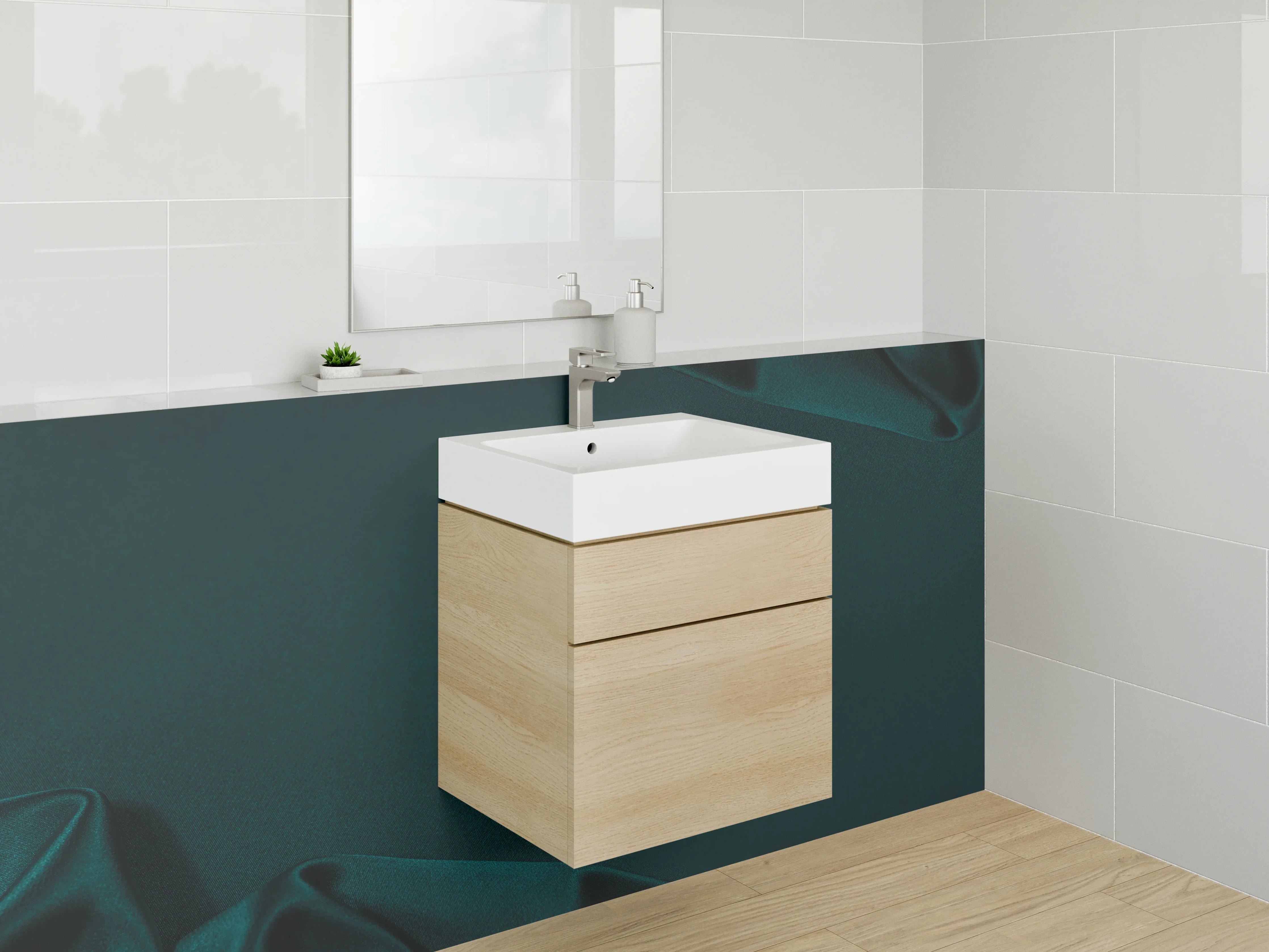 Waschbecken-Rückwand - Dunkle Samtstoff-Textur im Wrap-Stil